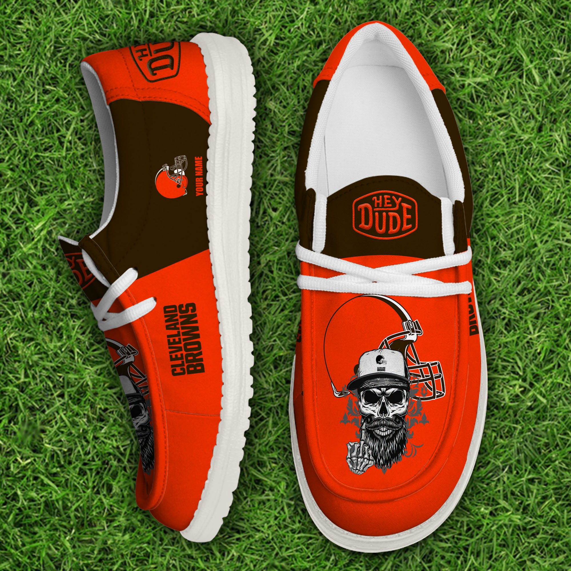 footwearelitecleveland browns custom name hey dude shoes kwsif