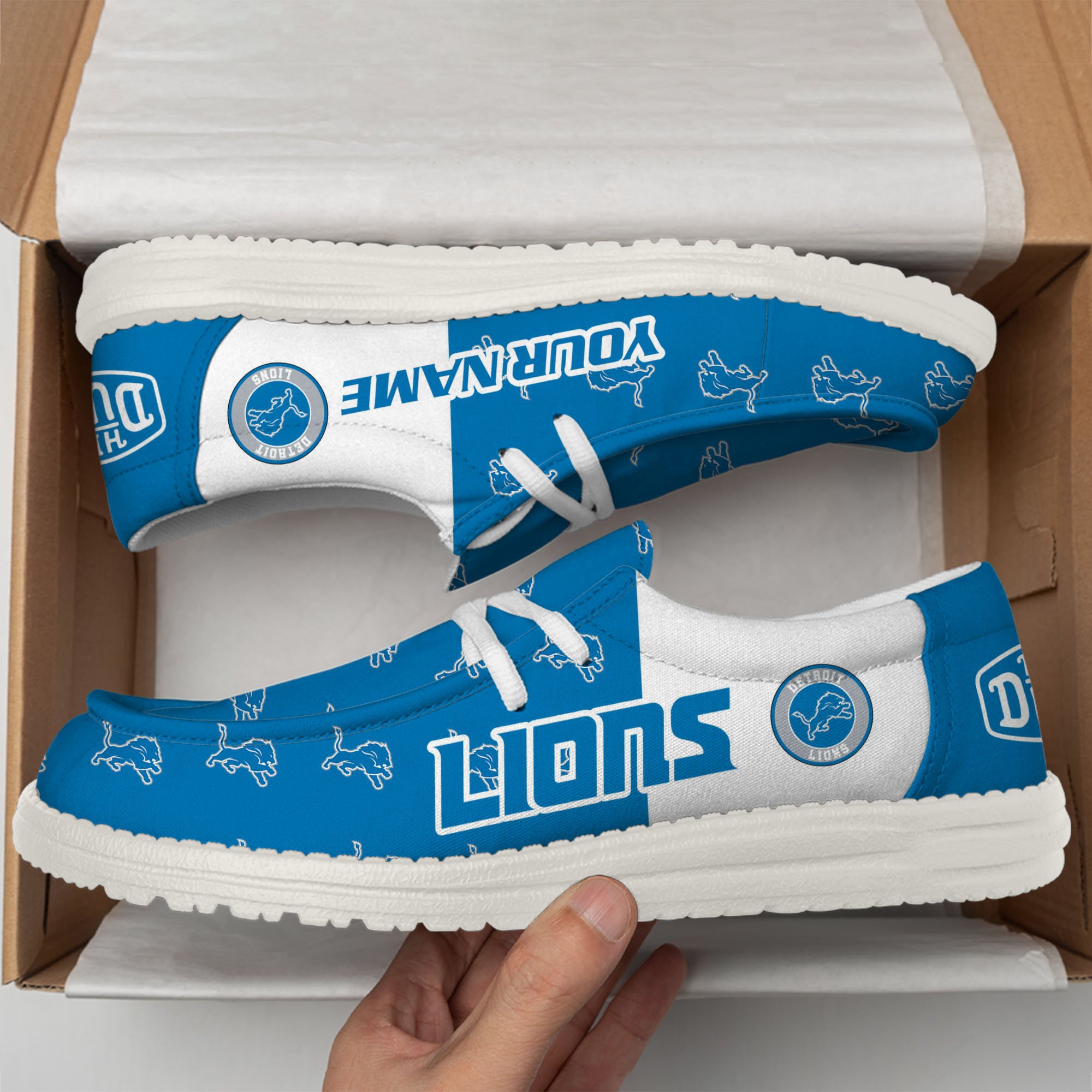 footwearelitedetroit lions custom name hey dude shoes oatyc