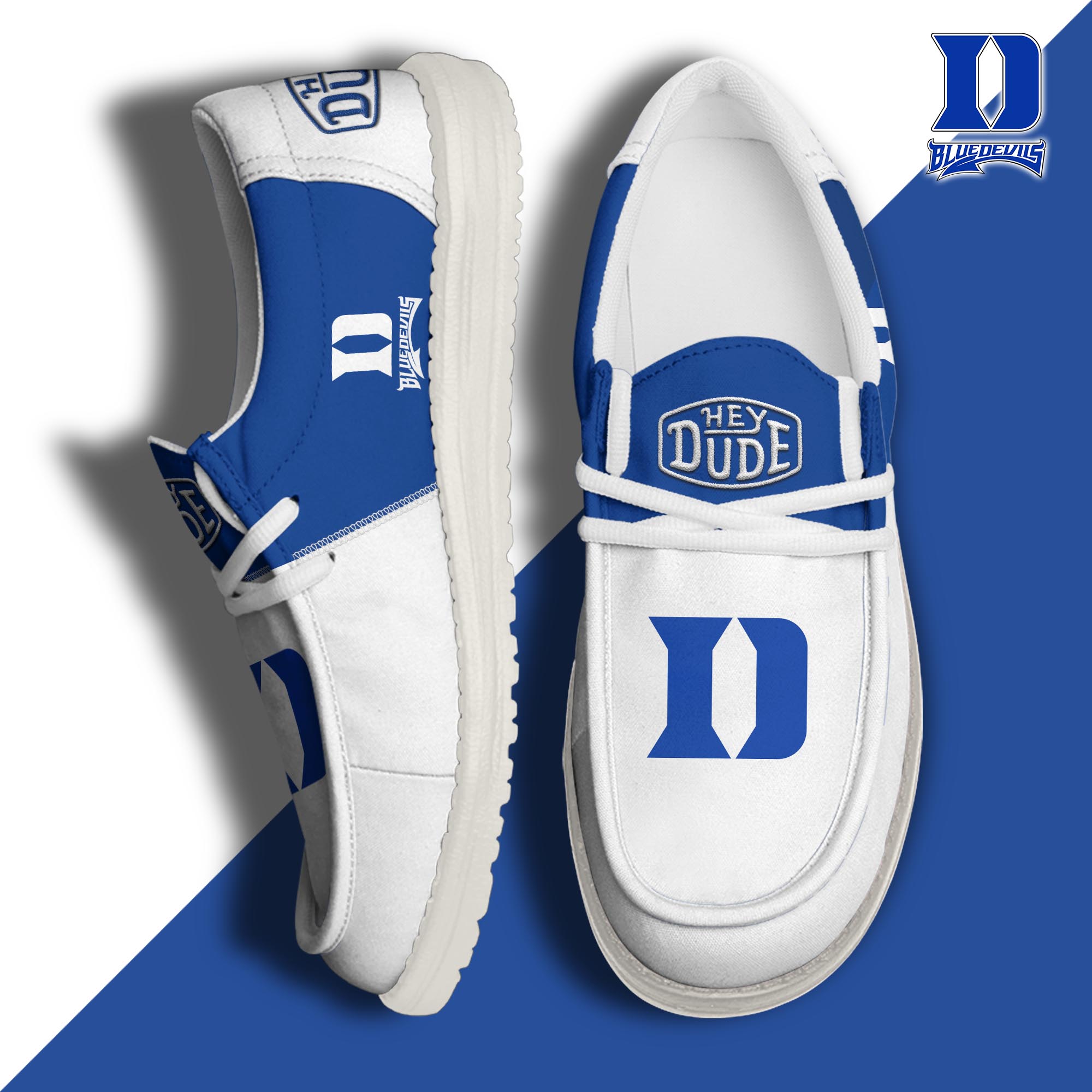 footweareliteduke blue devils custom name hey dude shoes pg9ki