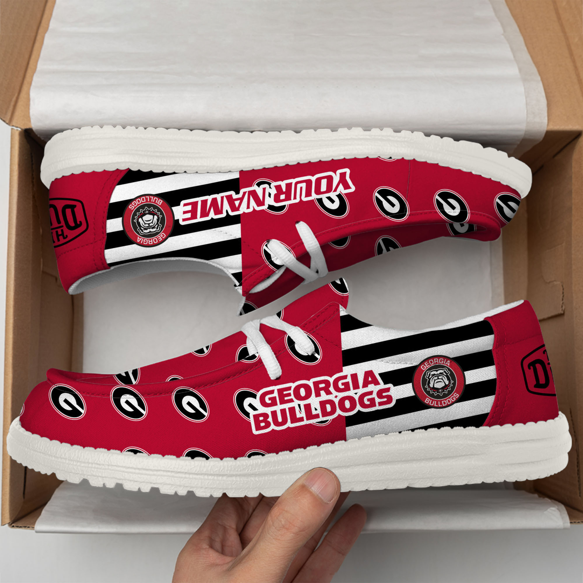 footwearelitegeorgia bulldogs custom name hey dude shoes artzc