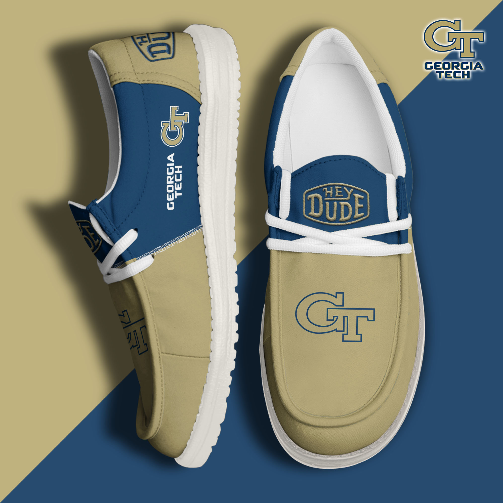 footwearelitegeorgia tech yellow jackets custom name hey dude shoes 6ql0c