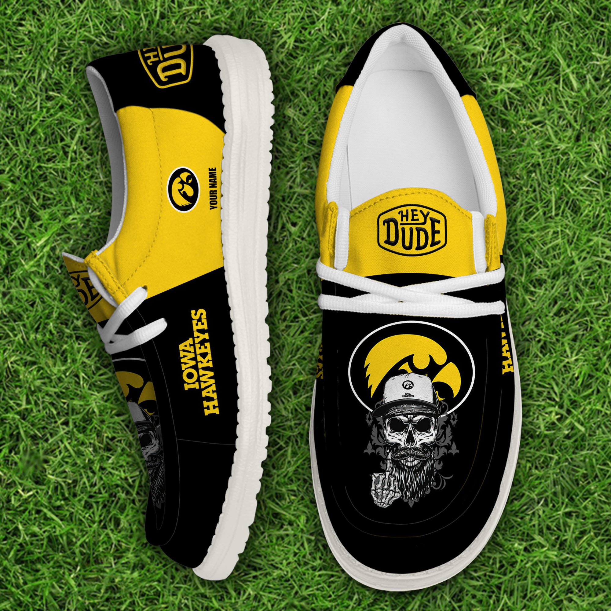 footweareliteiowa hawkeyes custom name hey dude shoes nbtls