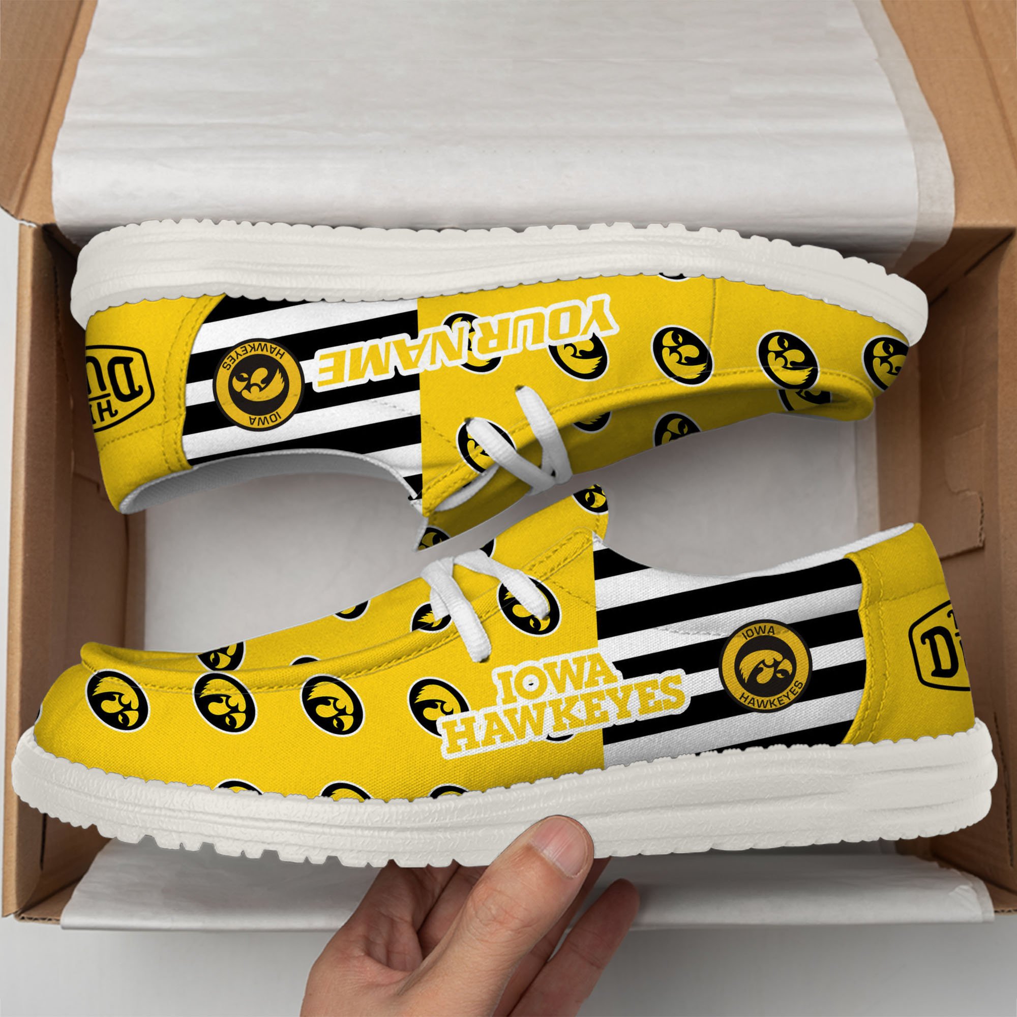 footweareliteiowa hawkeyes custom name hey dude shoes wo2bi