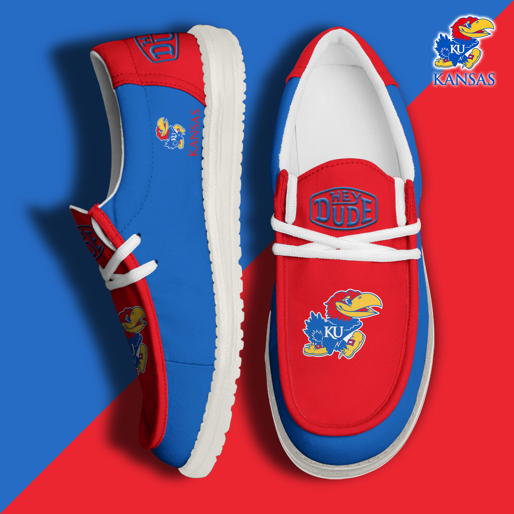 footwearelitekansas jayhawks custom name hey dude shoes npkim