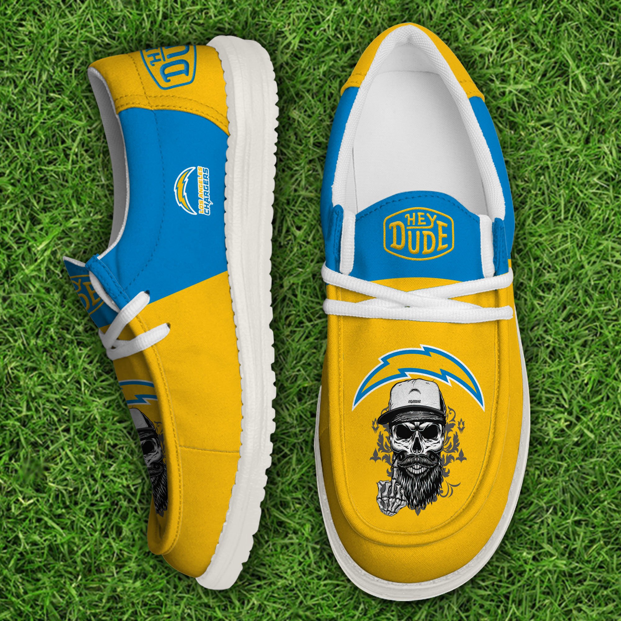 footwearelitelos angeles chargers custom name hey dude shoes lupry