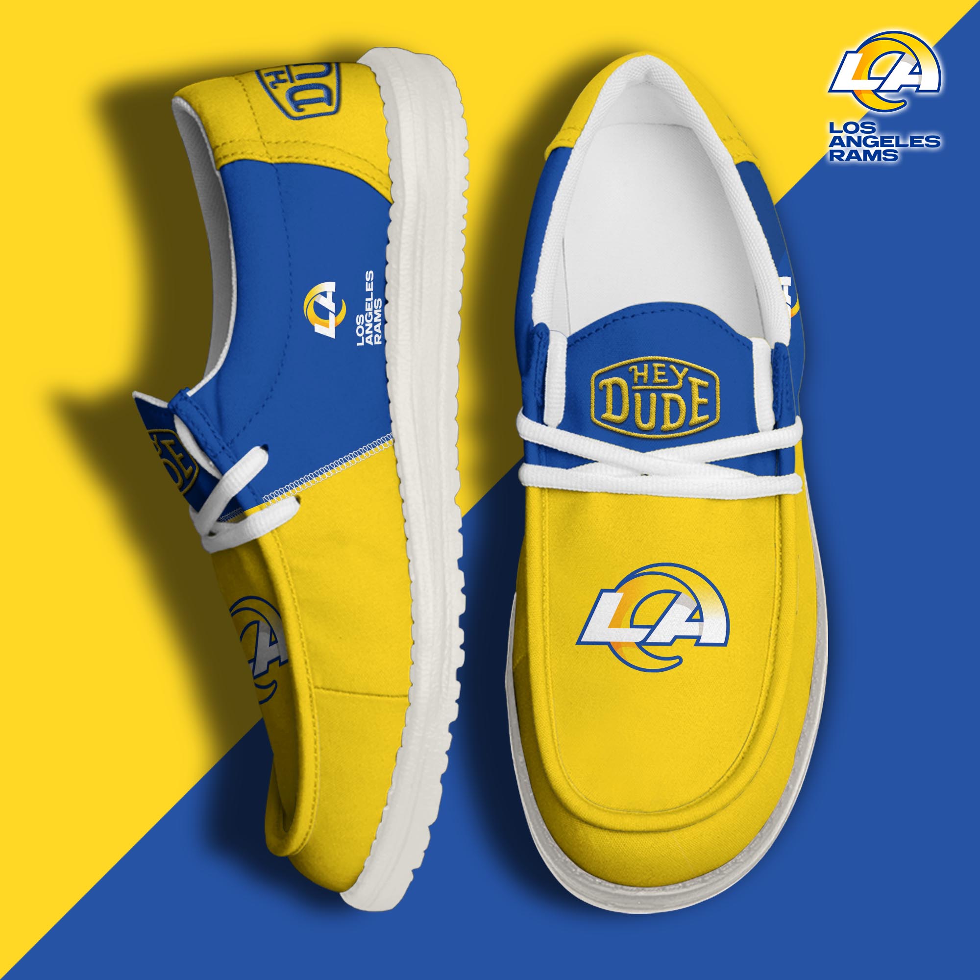 footwearelitelos angeles rams custom name hey dude shoes 3nhl5