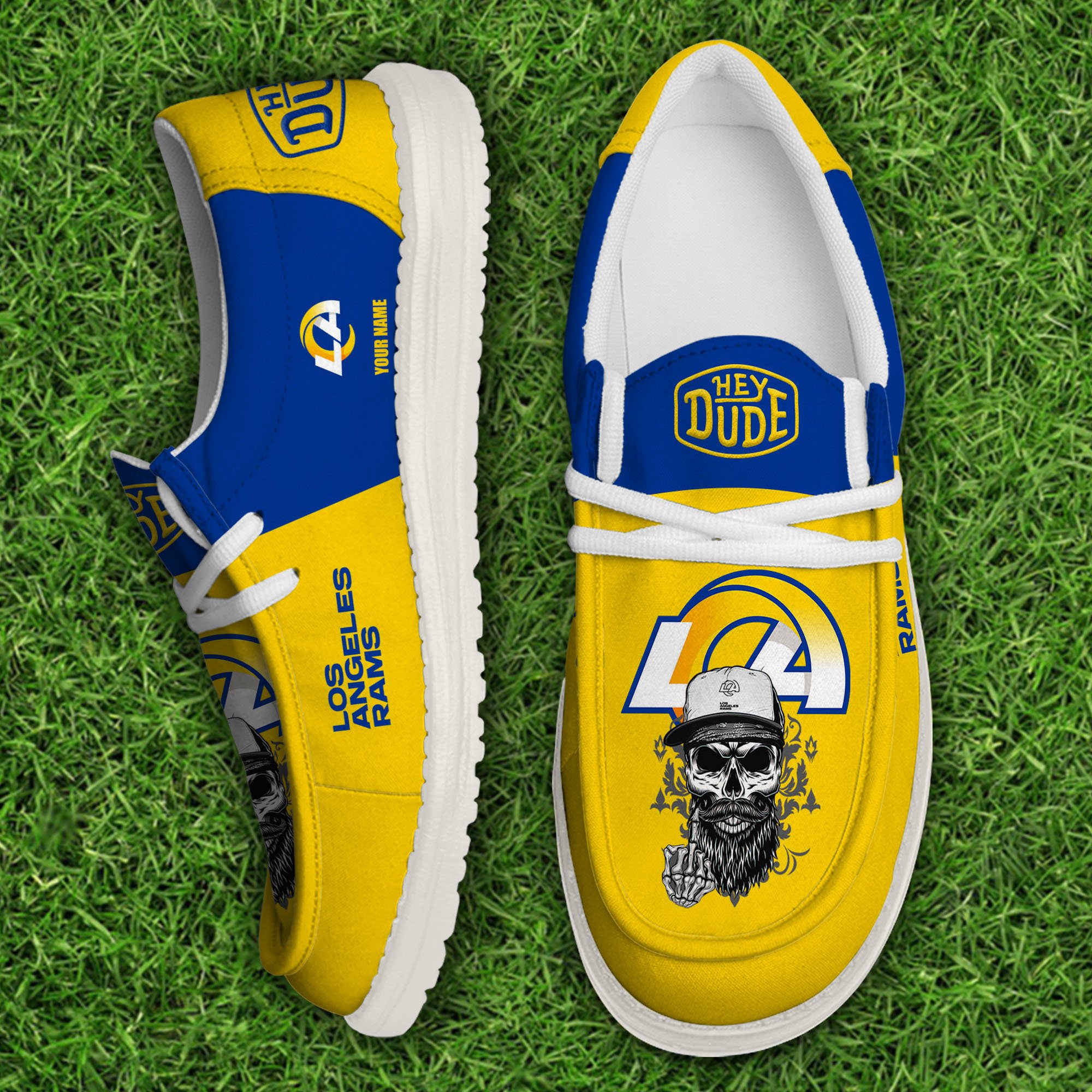 footwearelitelos angeles rams custom name hey dude shoes 8gi9z