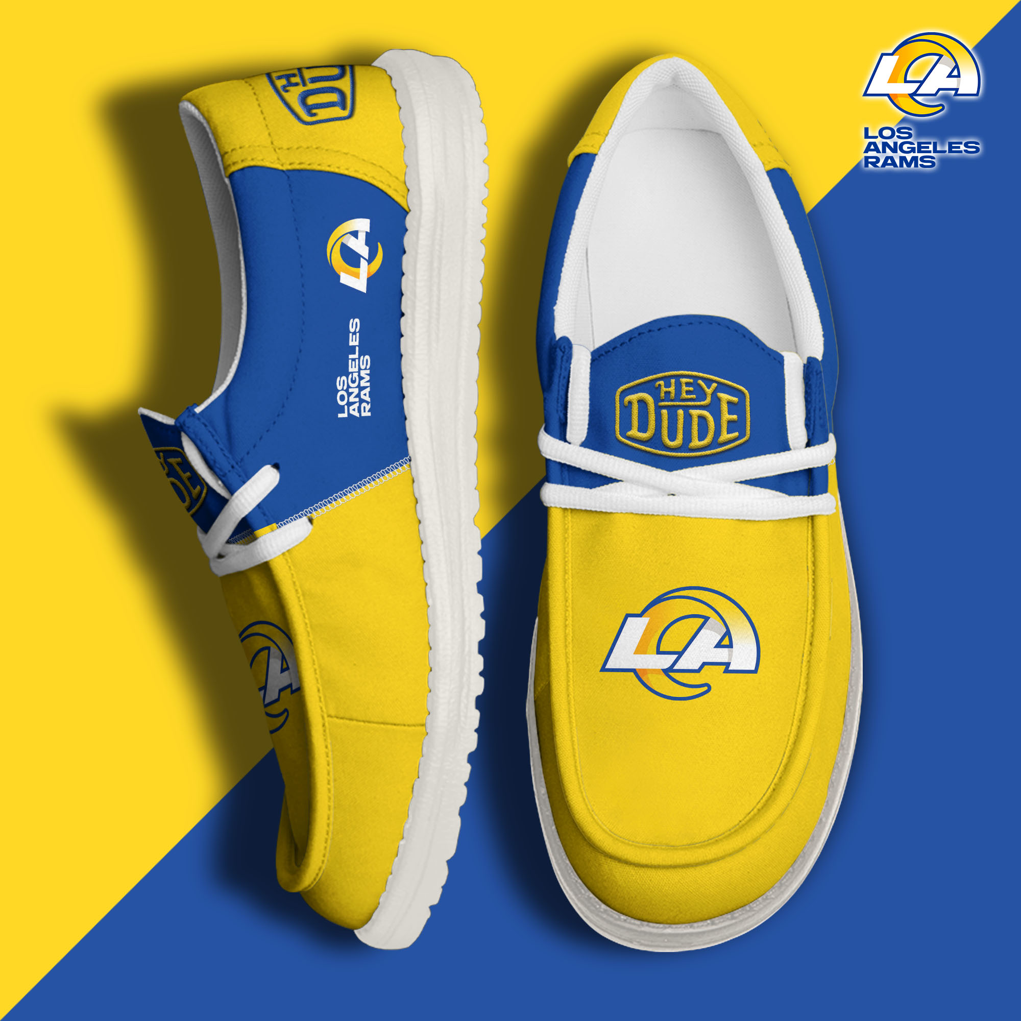 footwearelitelos angeles rams custom name hey dude shoes lsllj