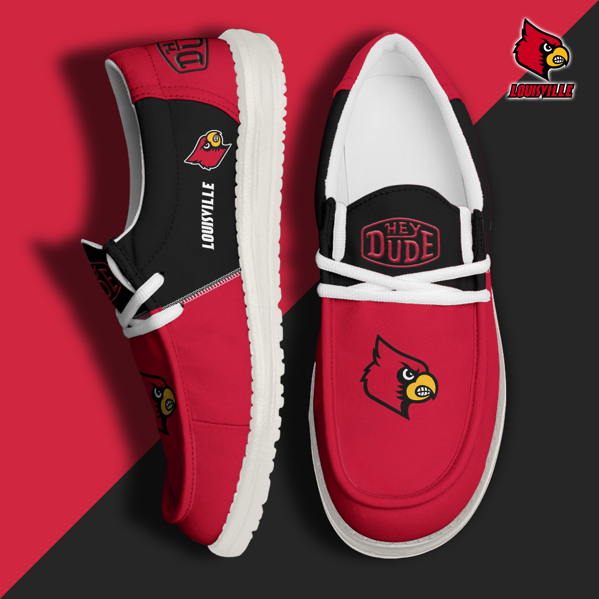 footwearelitelouisville cardinals custom name hey dude shoes sktje