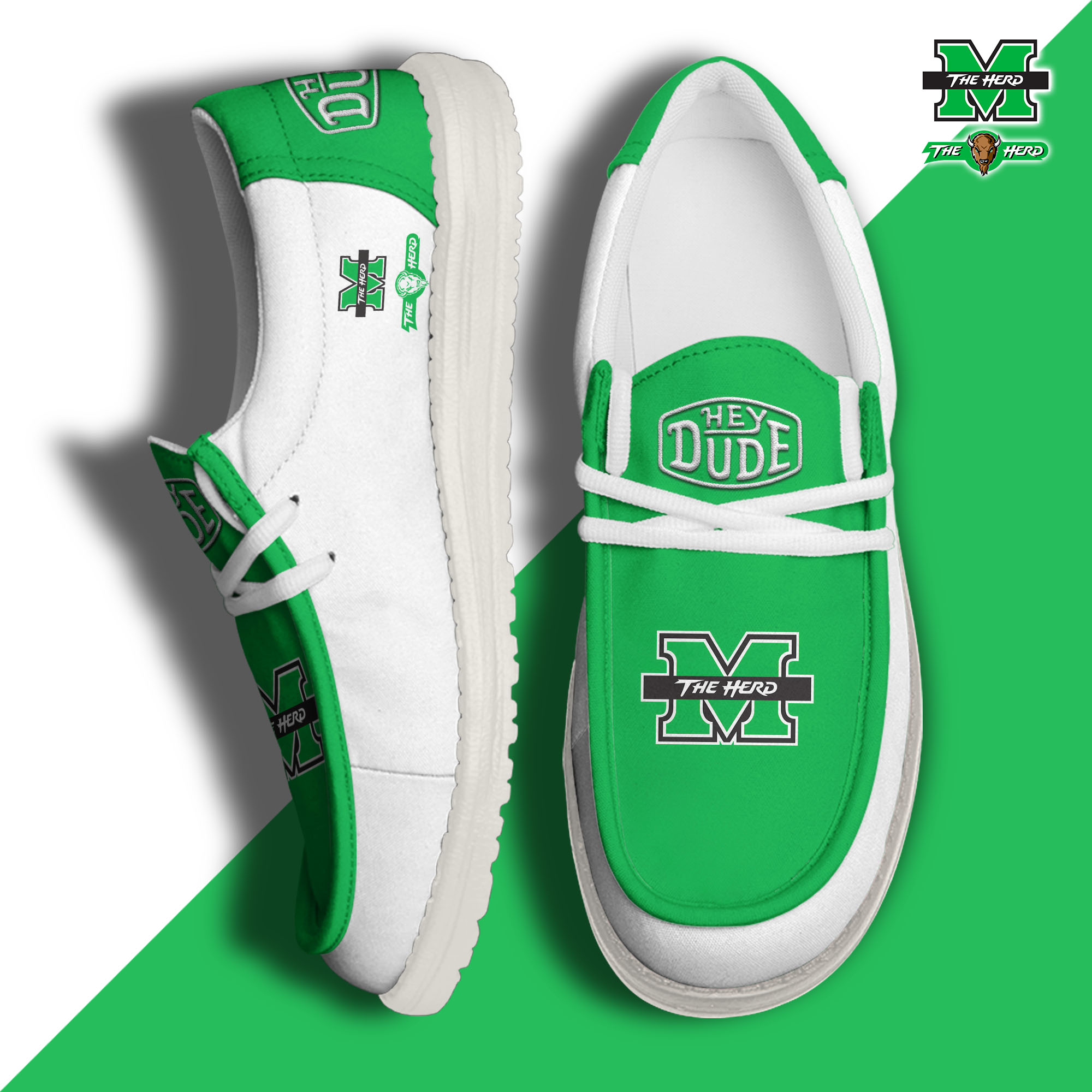 footwearelitemarshall thundering herd custom name hey dude shoes 9gens