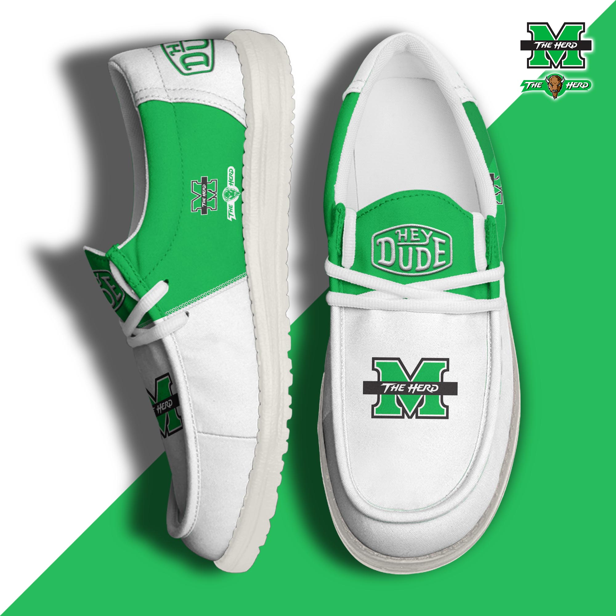 footwearelitemarshall thundering herd custom name hey dude shoes quziw