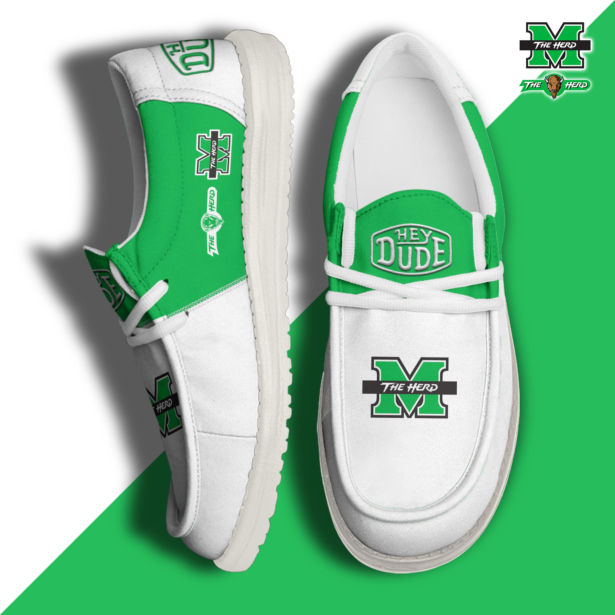 footwearelitemarshall thundering herd custom name hey dude shoes ucydo