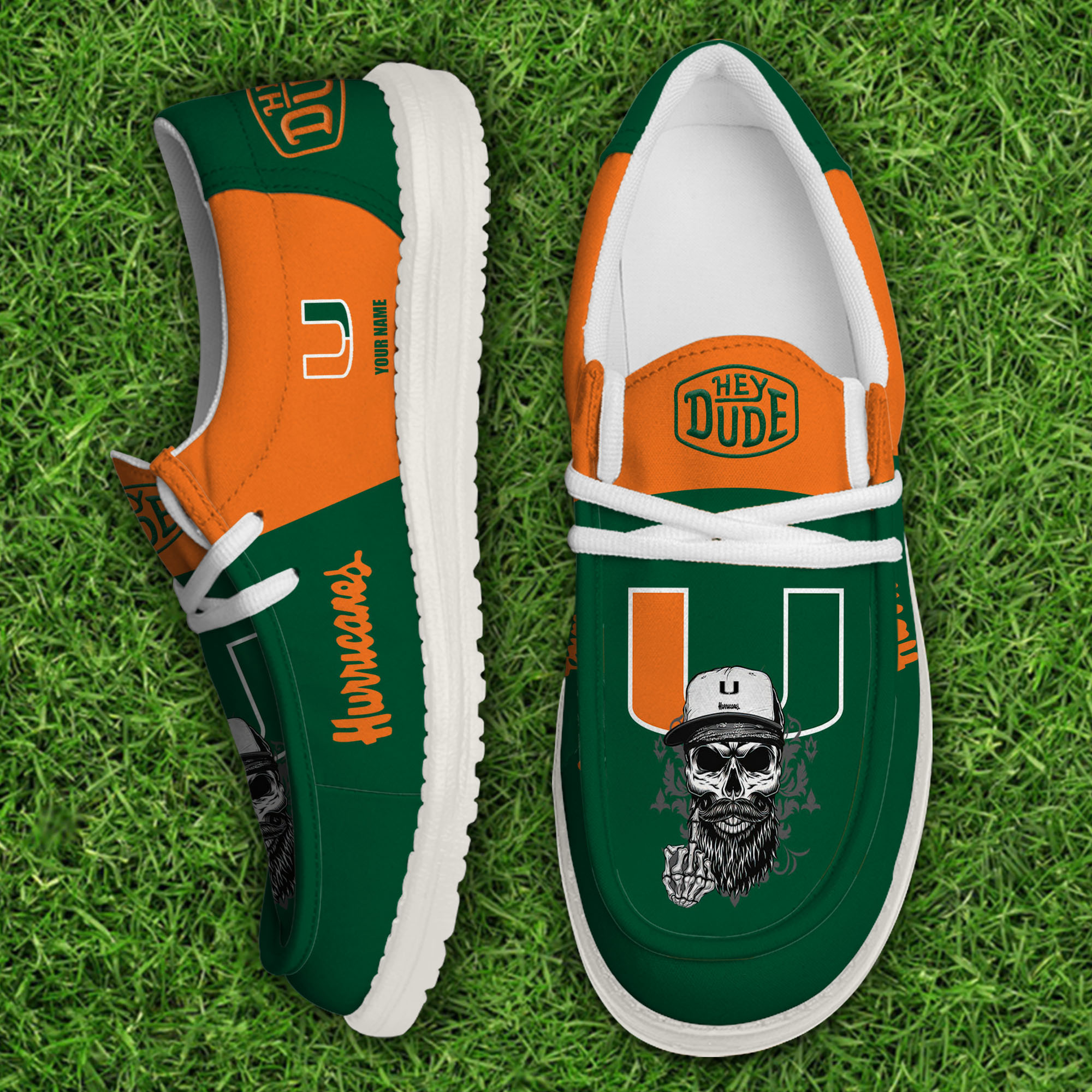 footwearelitemiami hurricanes custom name hey dude shoes cttny