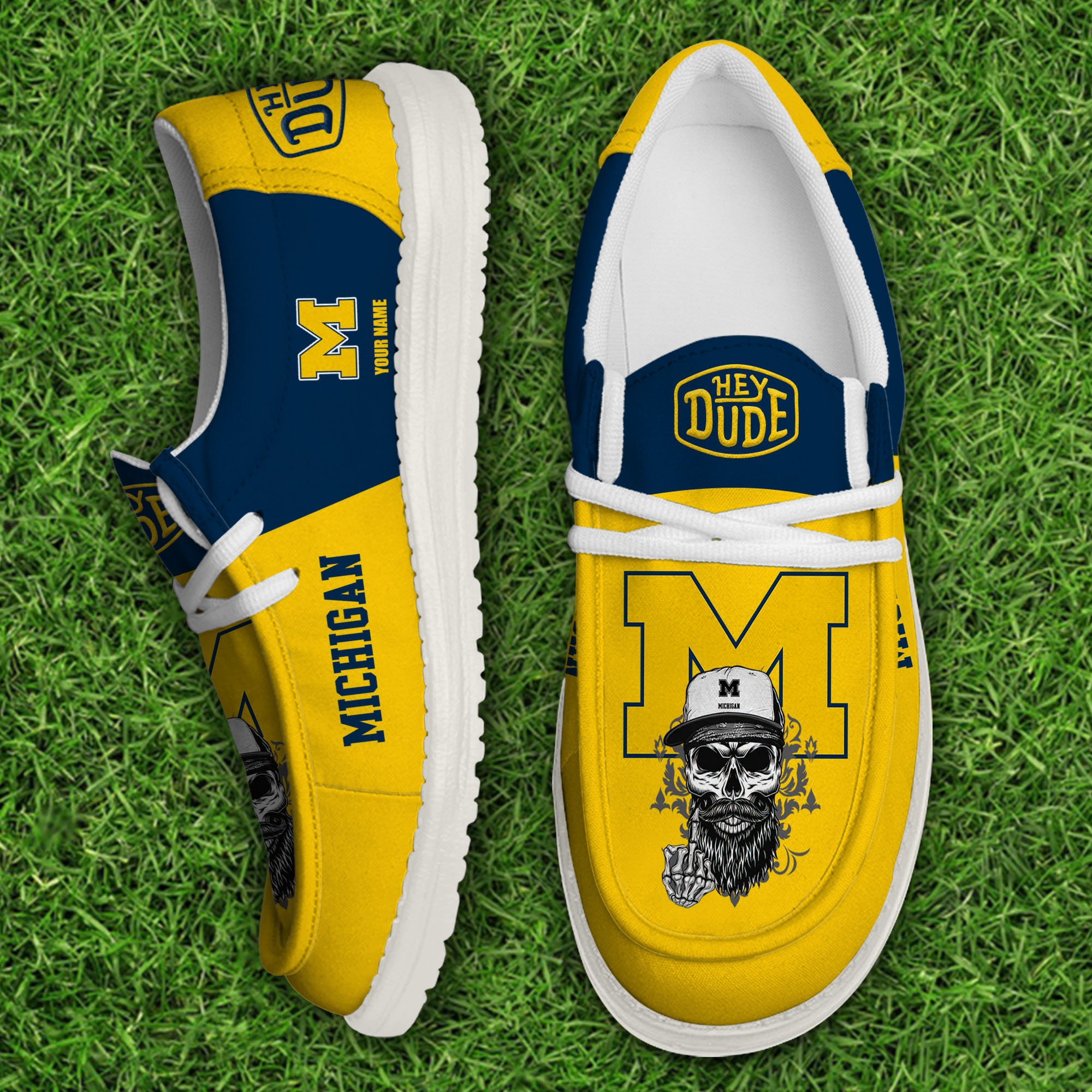 footwearelitemichigan wolverines custom name hey dude shoes khtpp