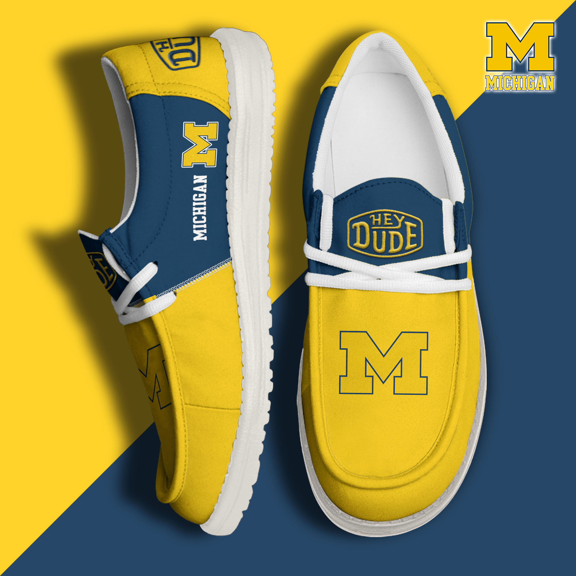 footwearelitemichigan wolverines custom name hey dude shoes pmcig