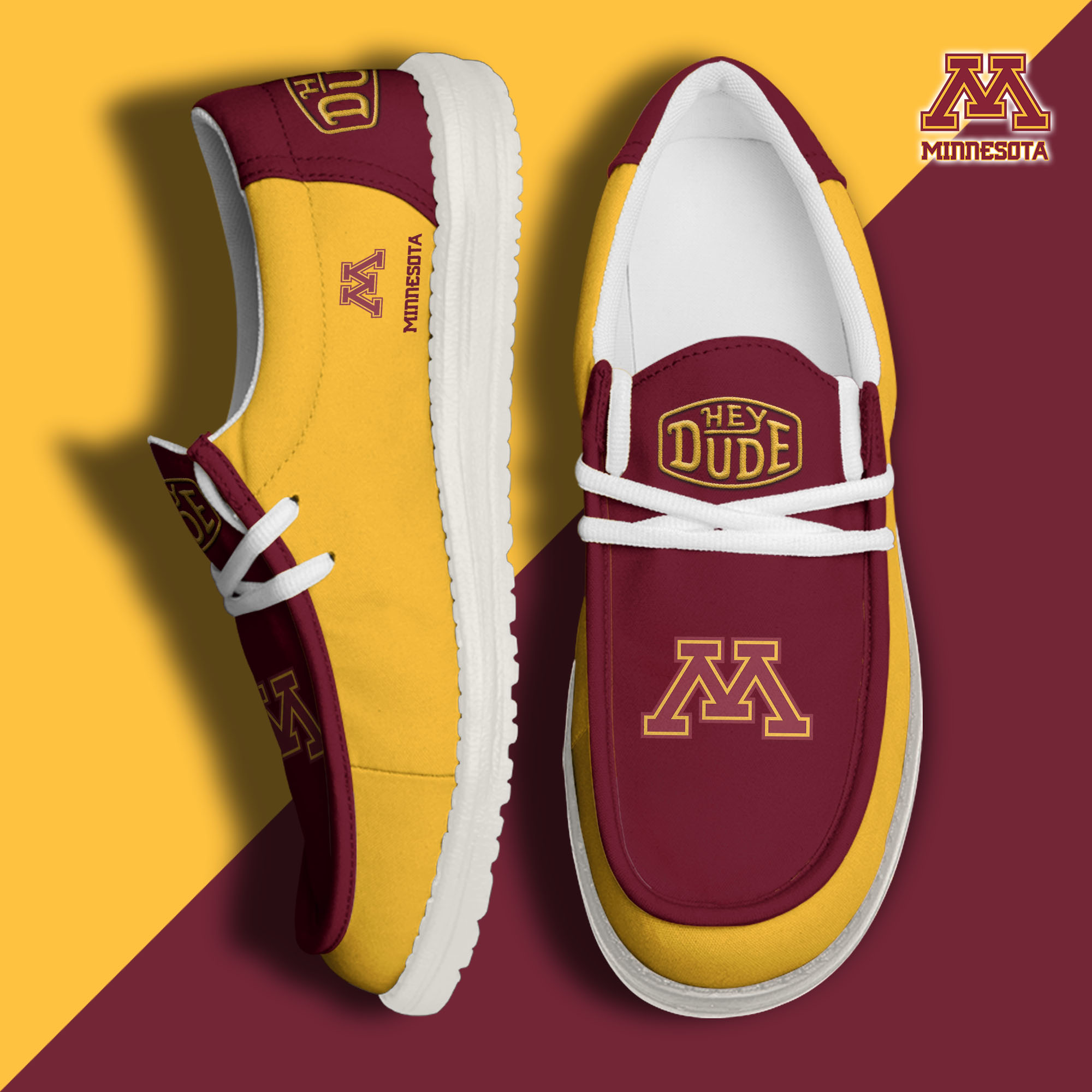 footweareliteminnesota golden gophers custom name hey dude shoes bfvnv