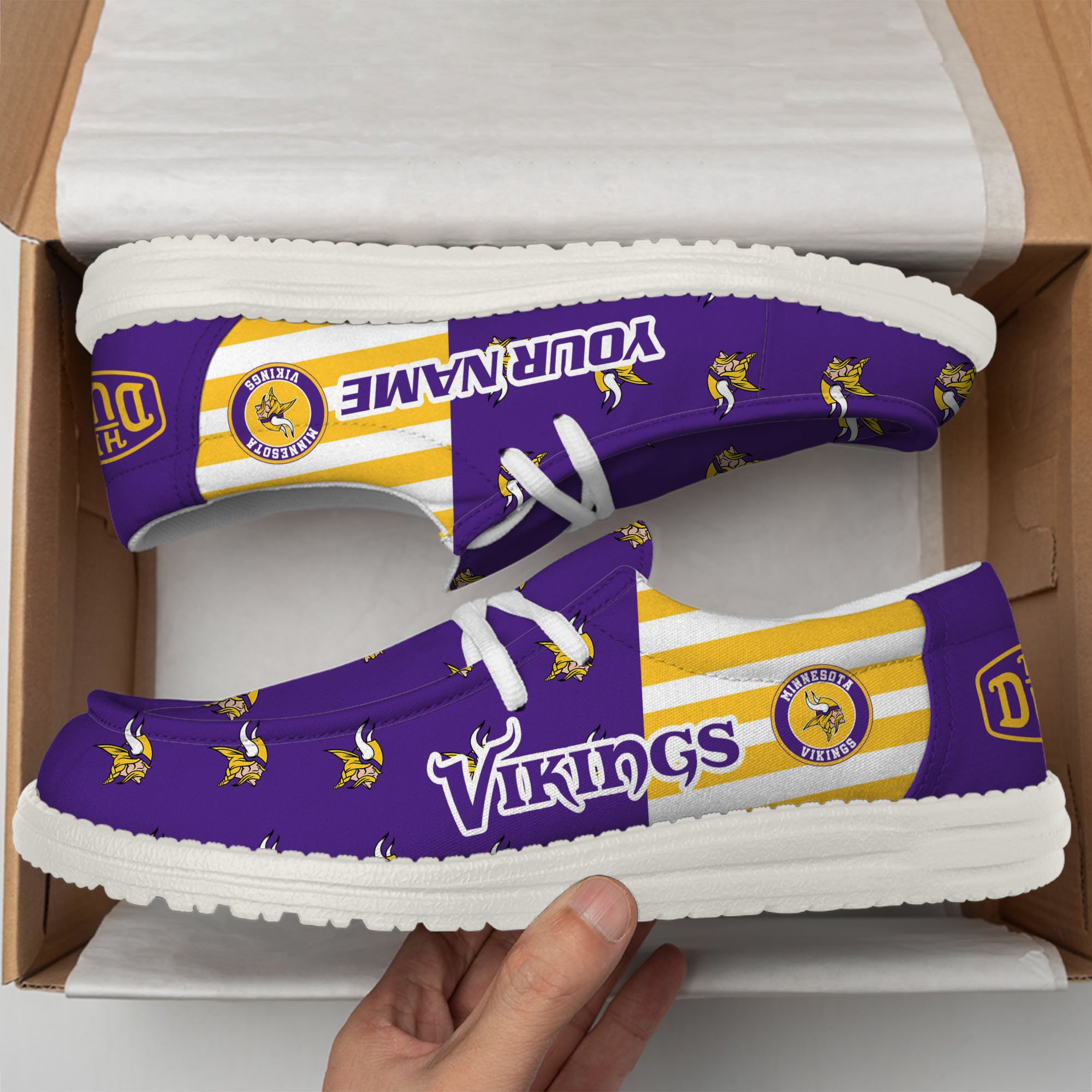 footweareliteminnesota vikings custom name hey dude shoes 3qdhs