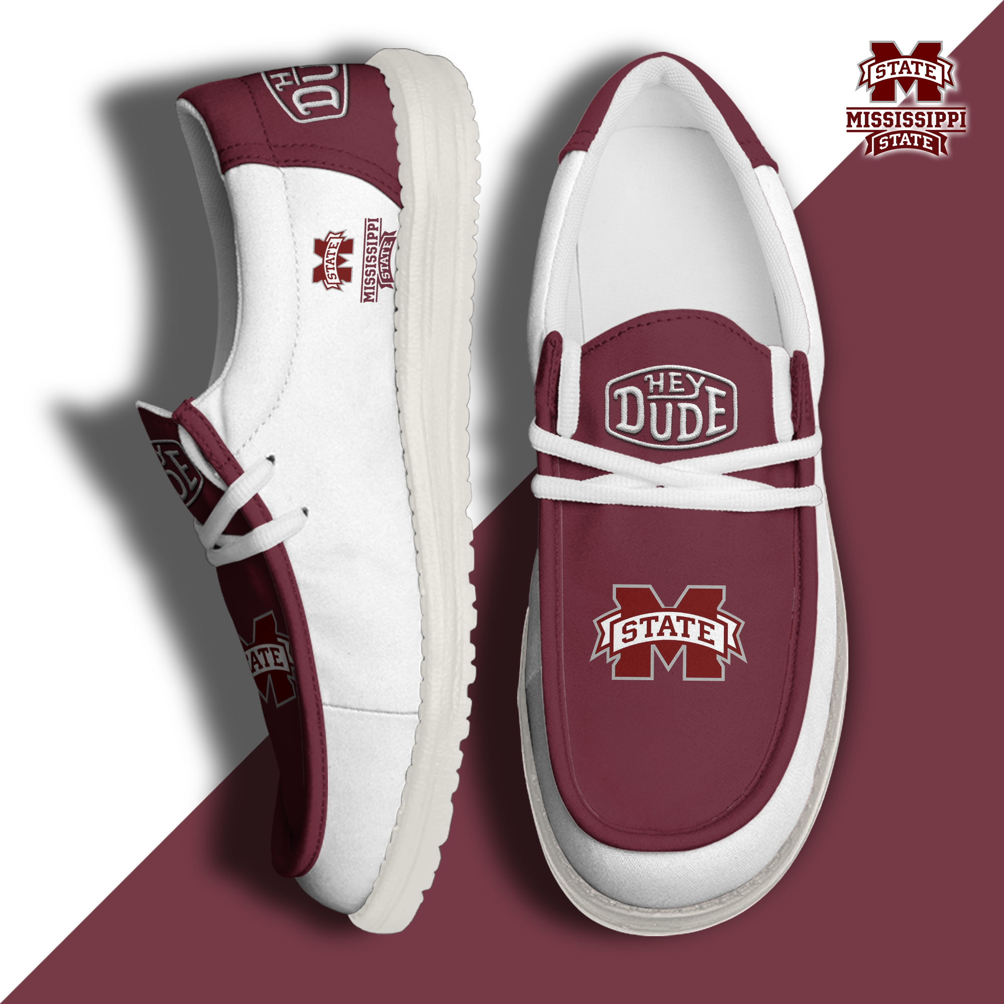 footwearelitemississippi state bulldogs custom name hey dude shoes snknl