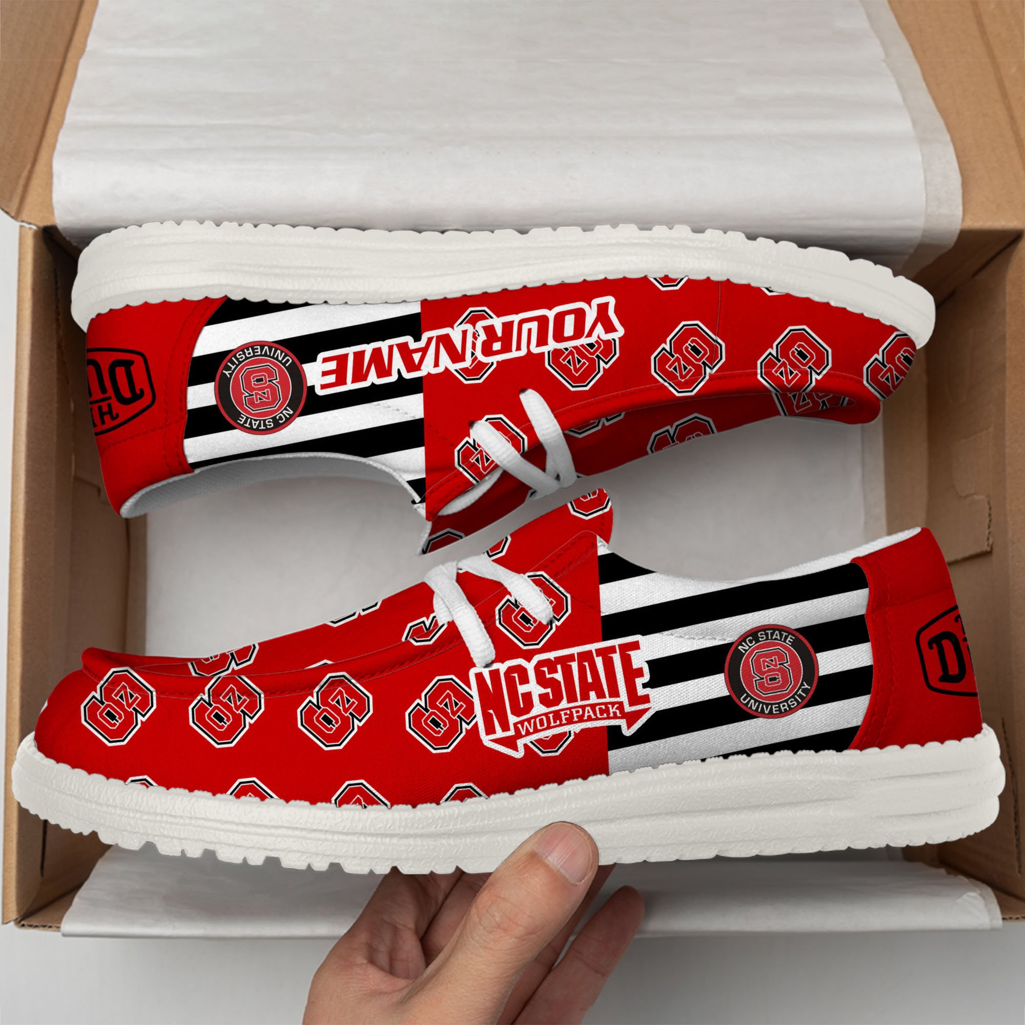 footwearelitenc state wolfpack custom name hey dude shoes 1msdu