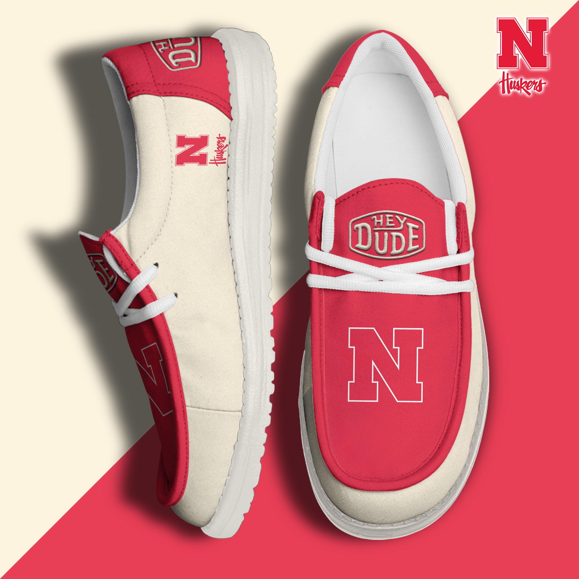 footwearelitenebraska cornhuskers custom name hey dude shoes lbwde