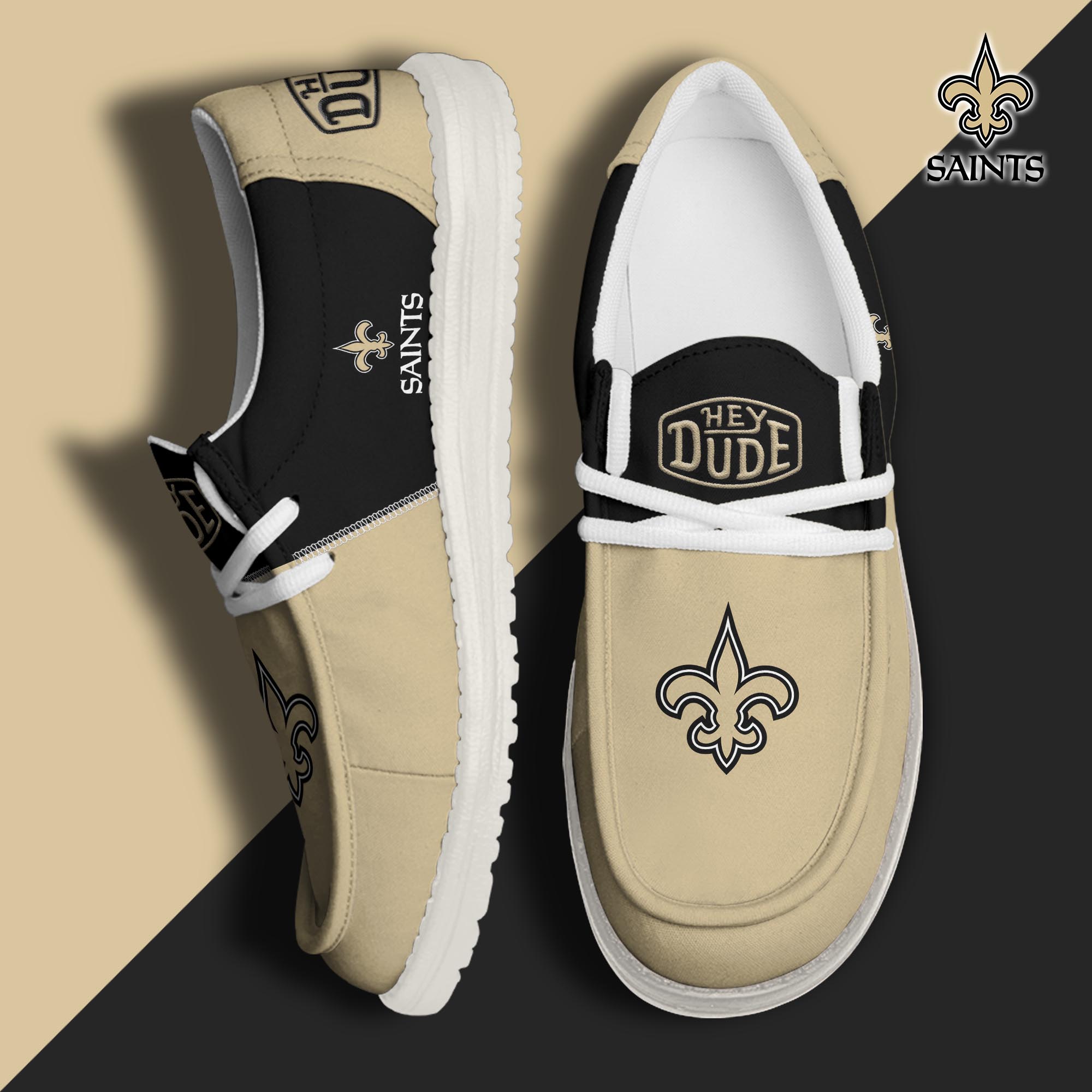 footwearelitenew orleans saints custom name hey dude shoes rfhi1