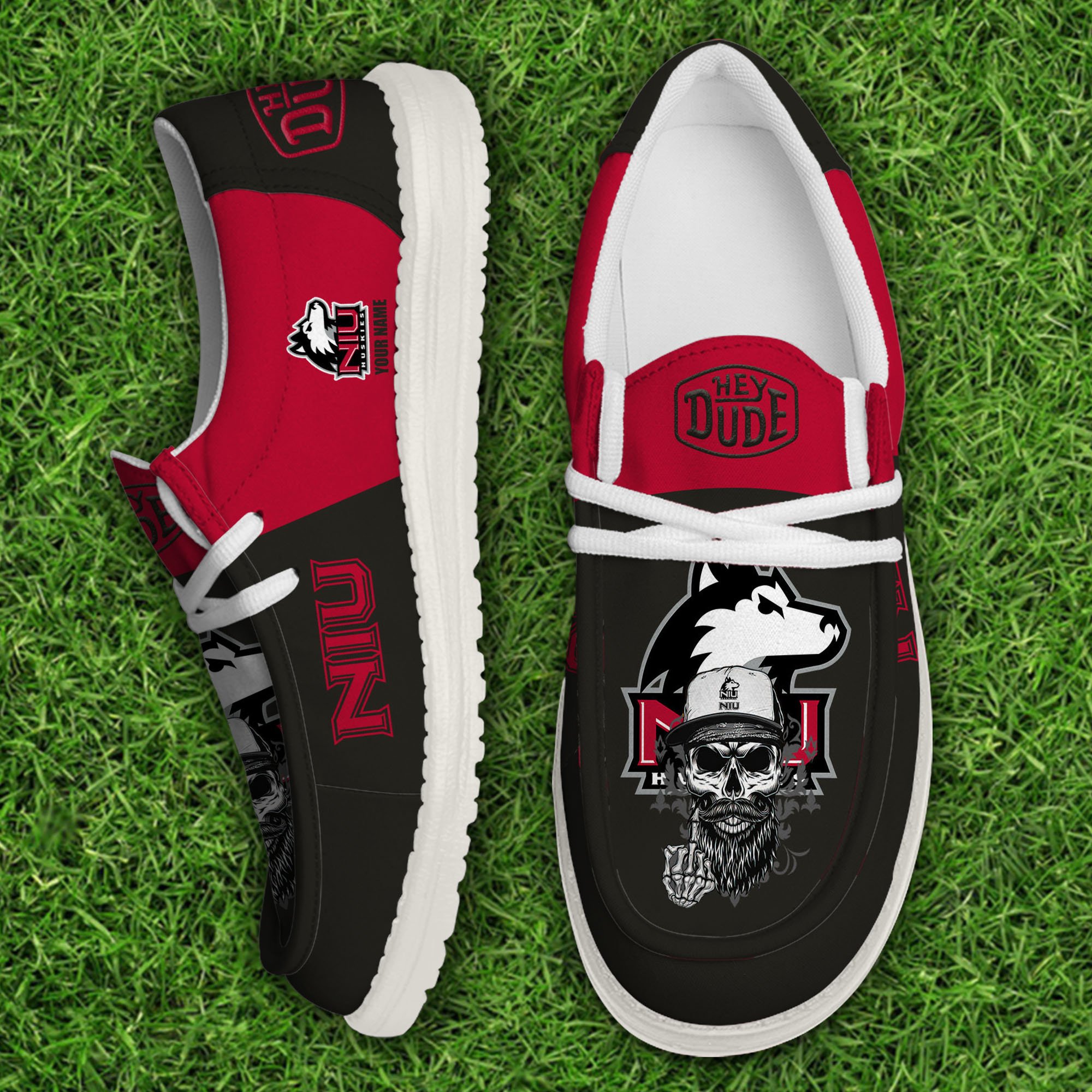 footwearelitenorthern illinois huskies custom name hey dude shoes poxp0