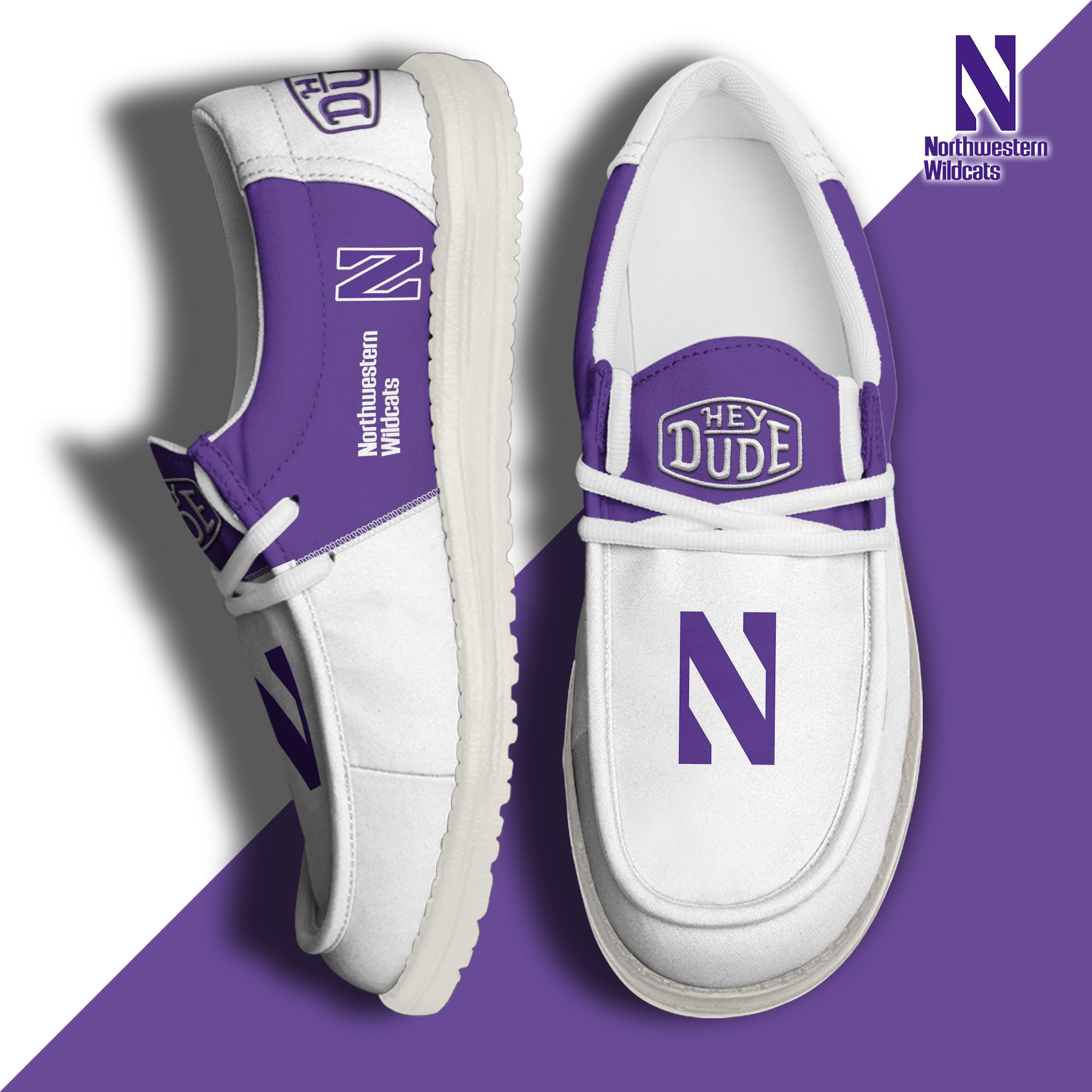 footwearelitenorthwestern wildcats custom name hey dude shoes 3na8p