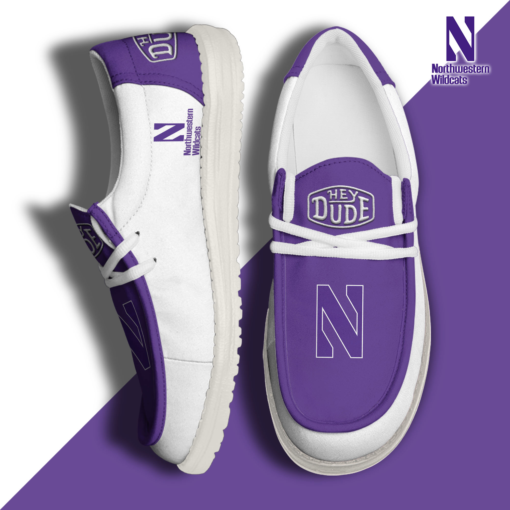 footwearelitenorthwestern wildcats custom name hey dude shoes 7hfek