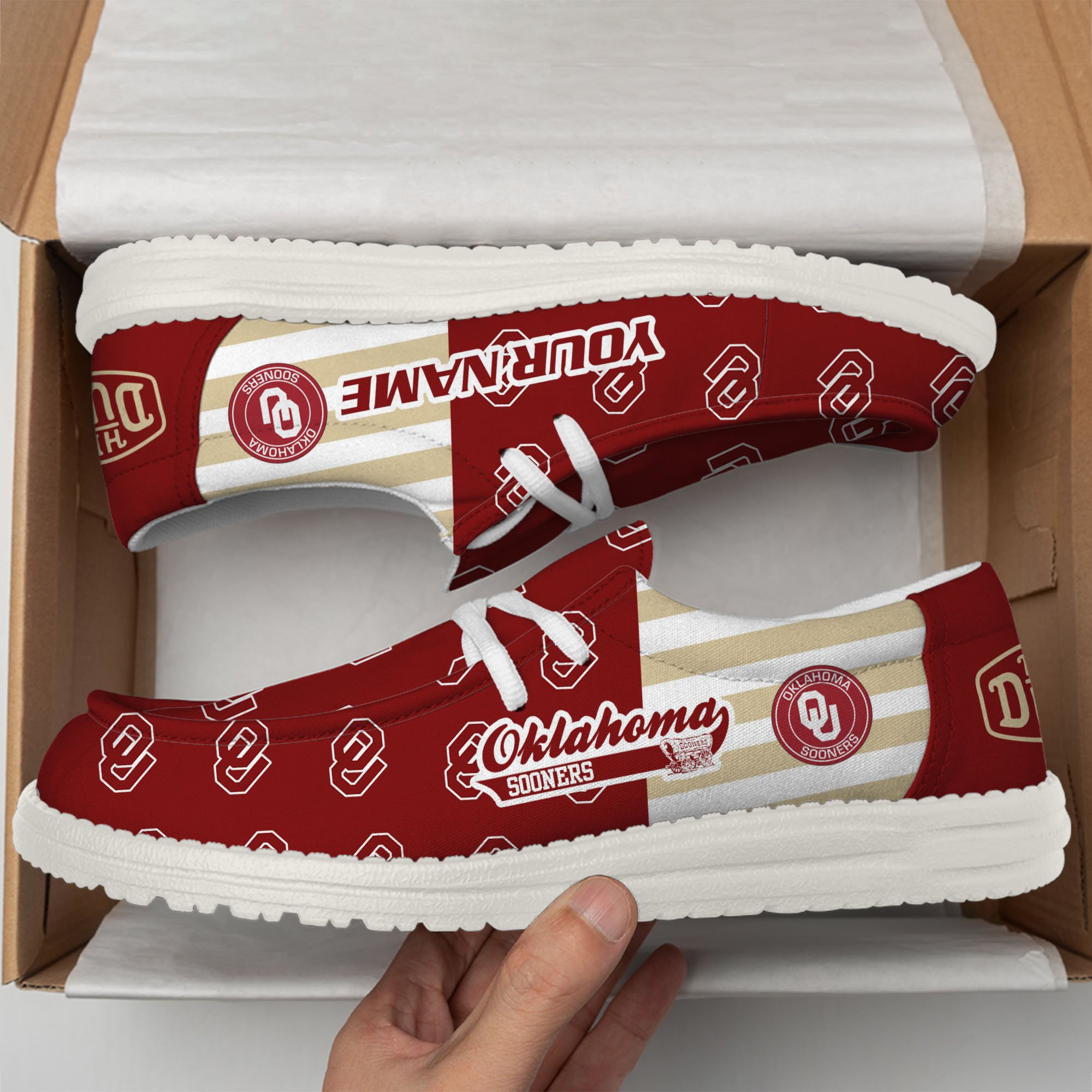 footweareliteoklahoma sooners custom name hey dude shoes l8rnc