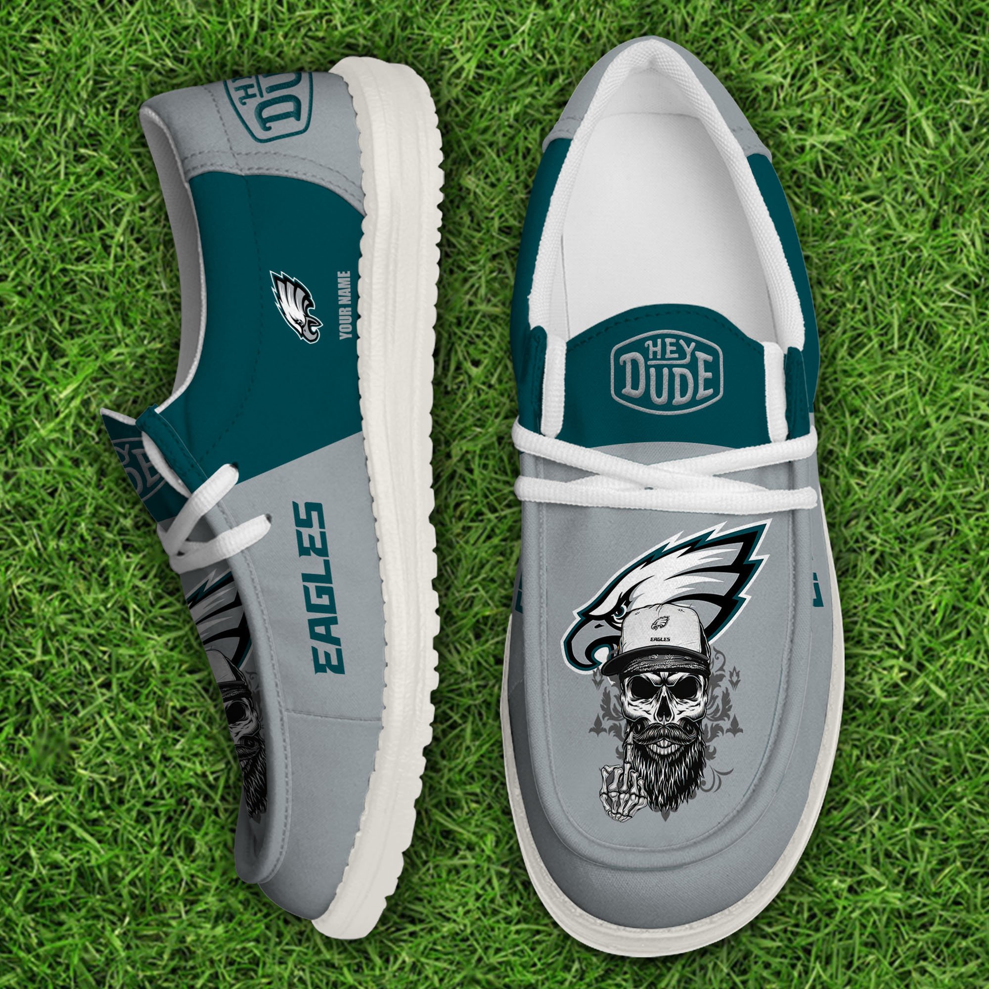 footwearelitephiladelphia eagles custom name hey dude shoes jj8z5