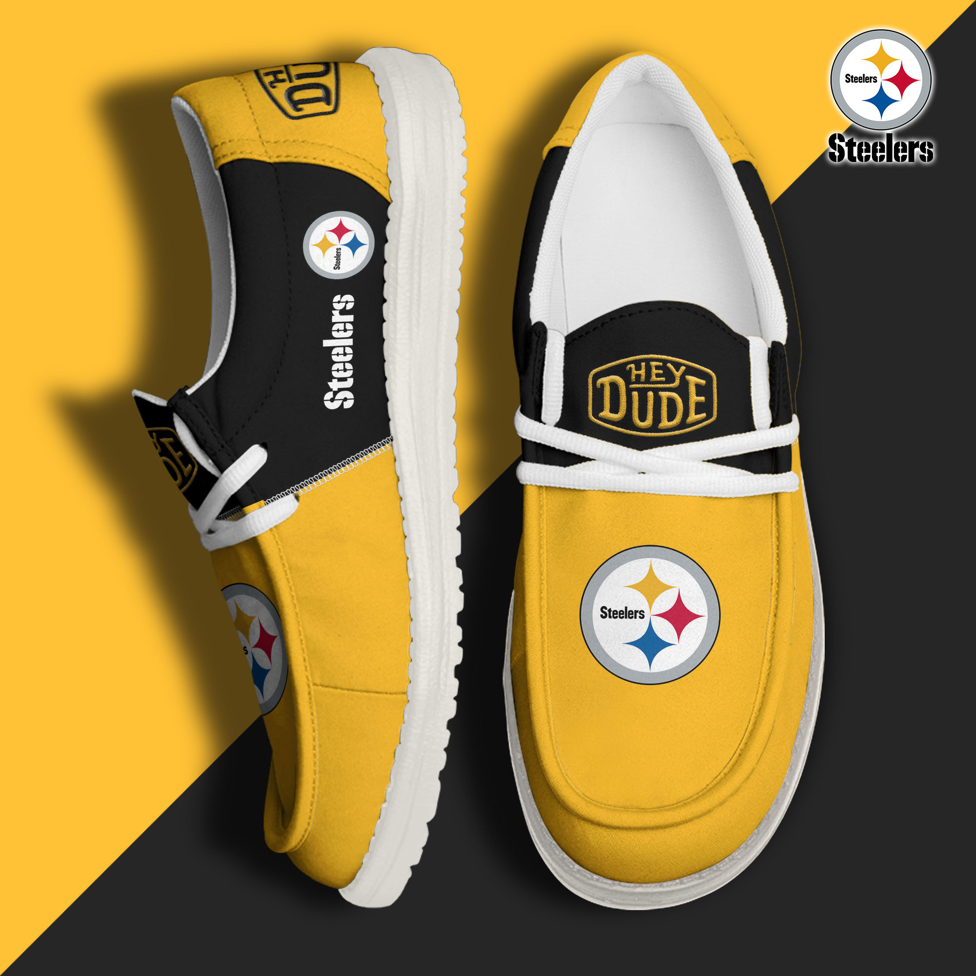 footwearelitepittsburgh steelers custom name hey dude shoes belzv