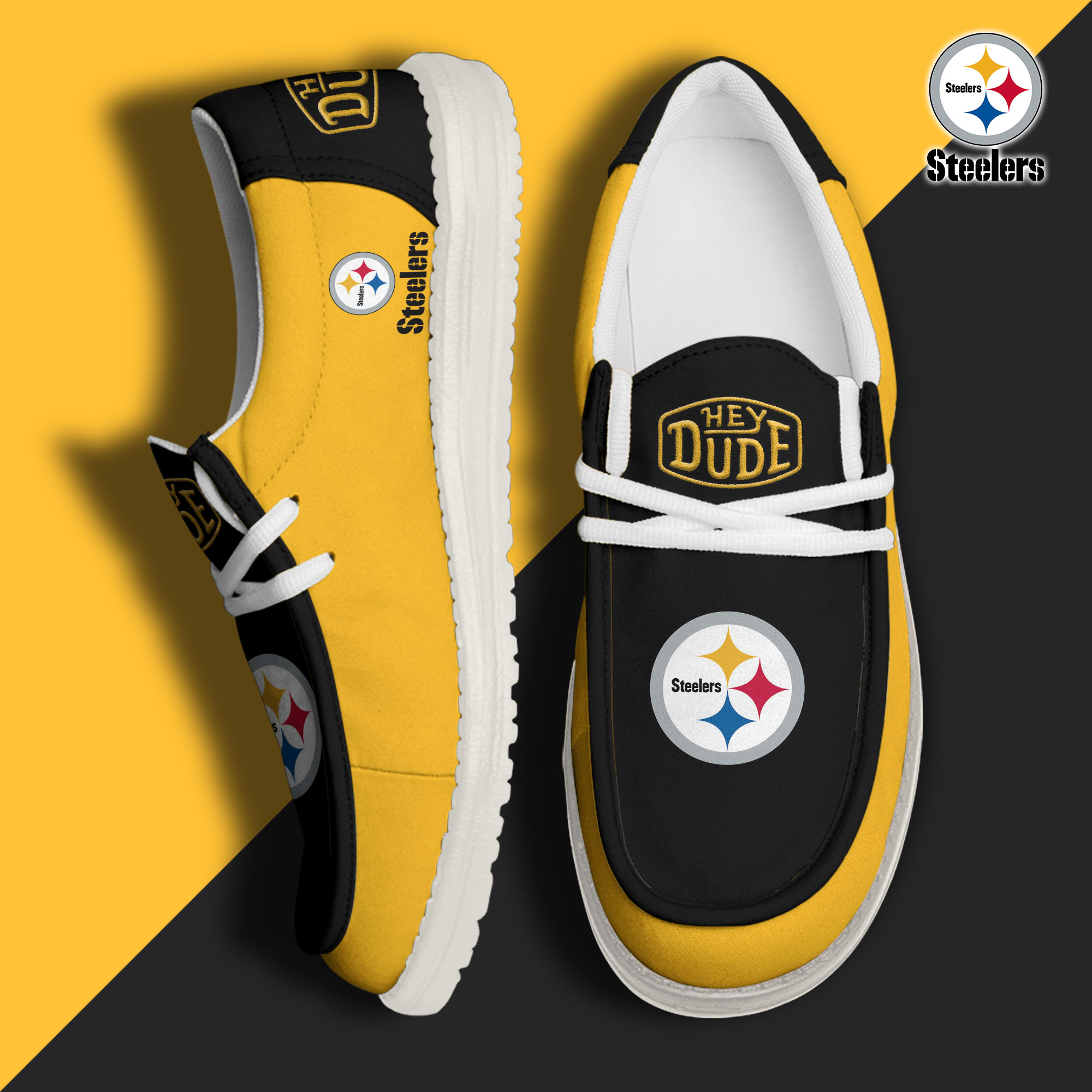 footwearelitepittsburgh steelers custom name hey dude shoes nep2i