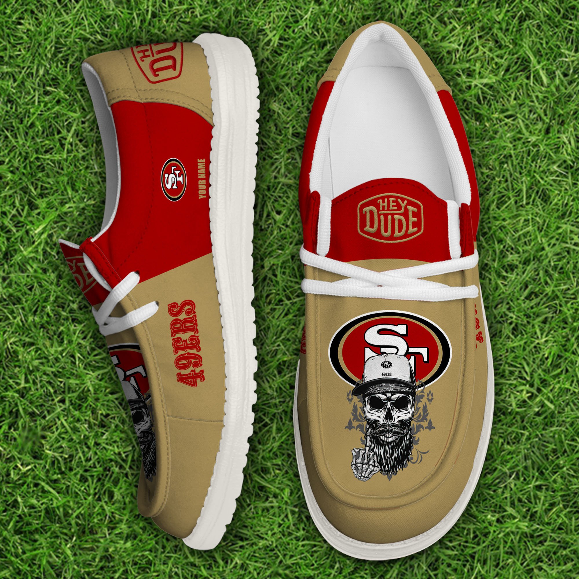 footwearelitesan francisco 49ers custom name hey dude shoes by7dg