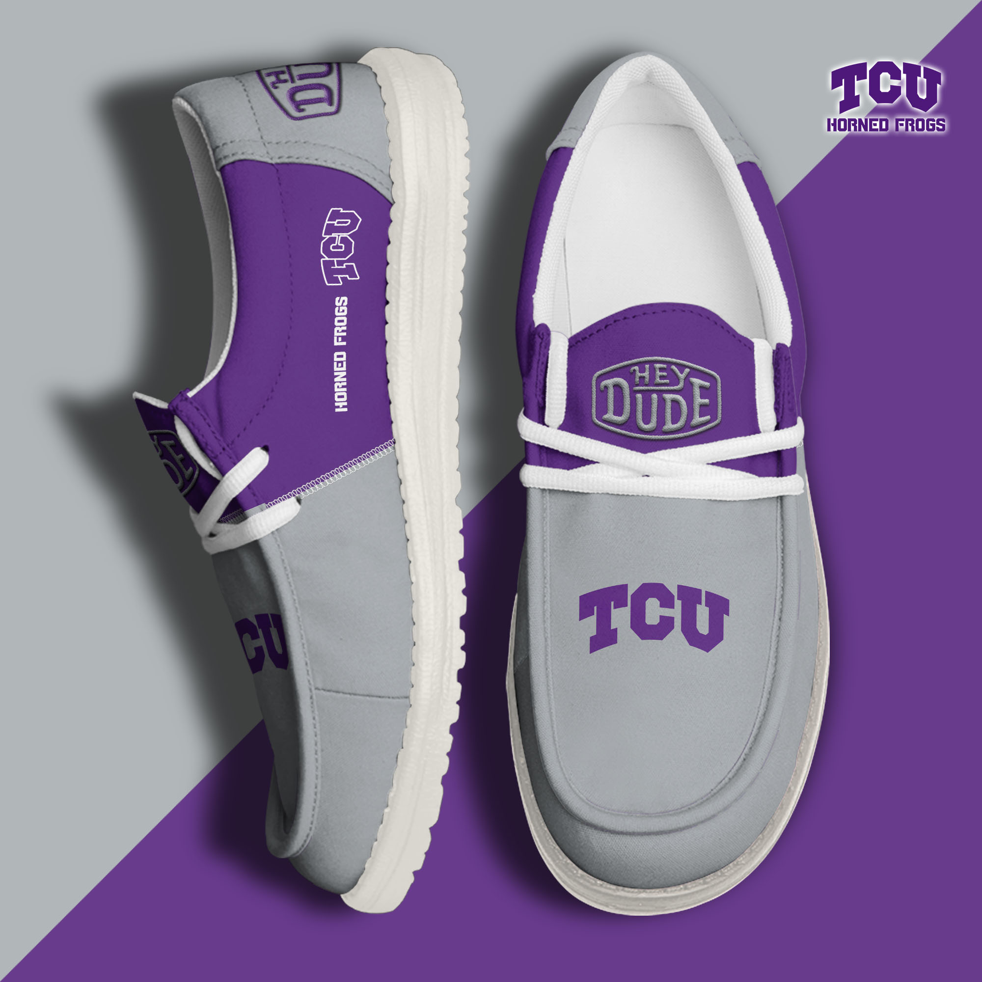 footwearelitetcu horned frogs custom name hey dude shoes opari