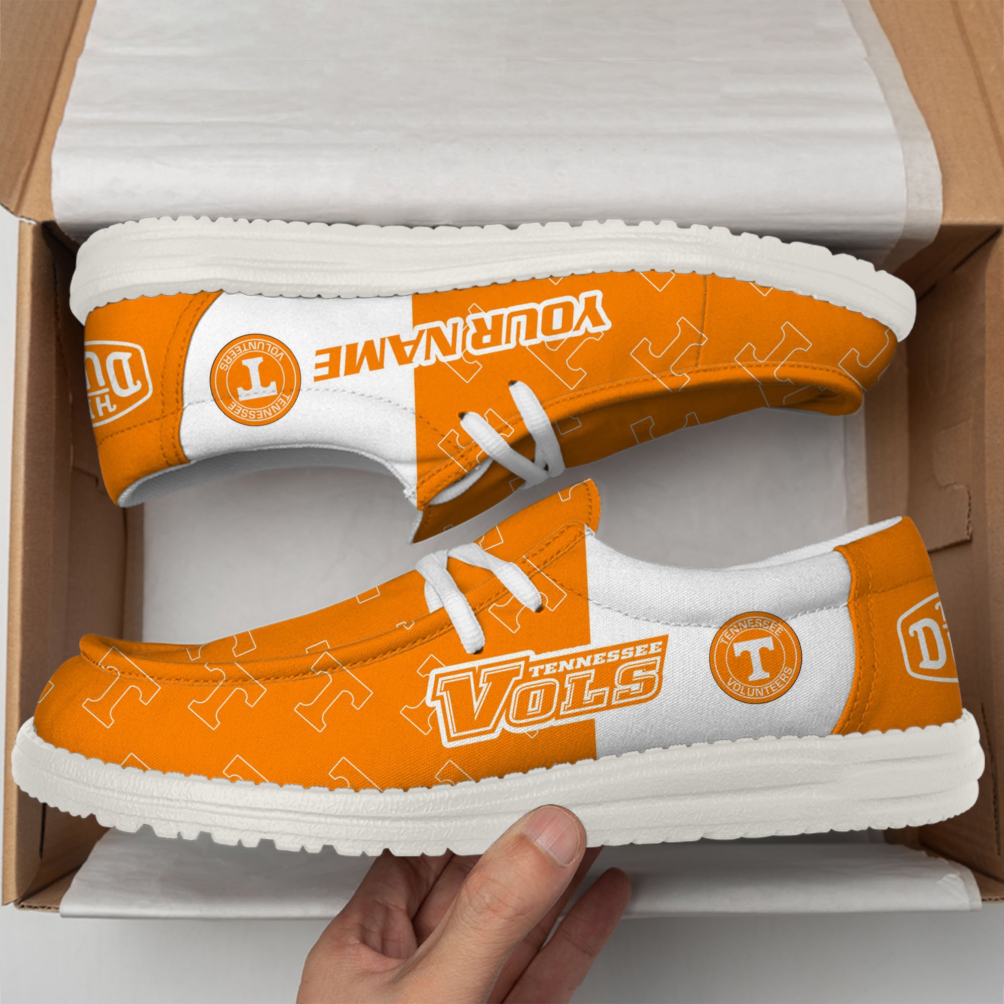 footwearelitetennessee volunteers custom name hey dude shoes 2dlcd