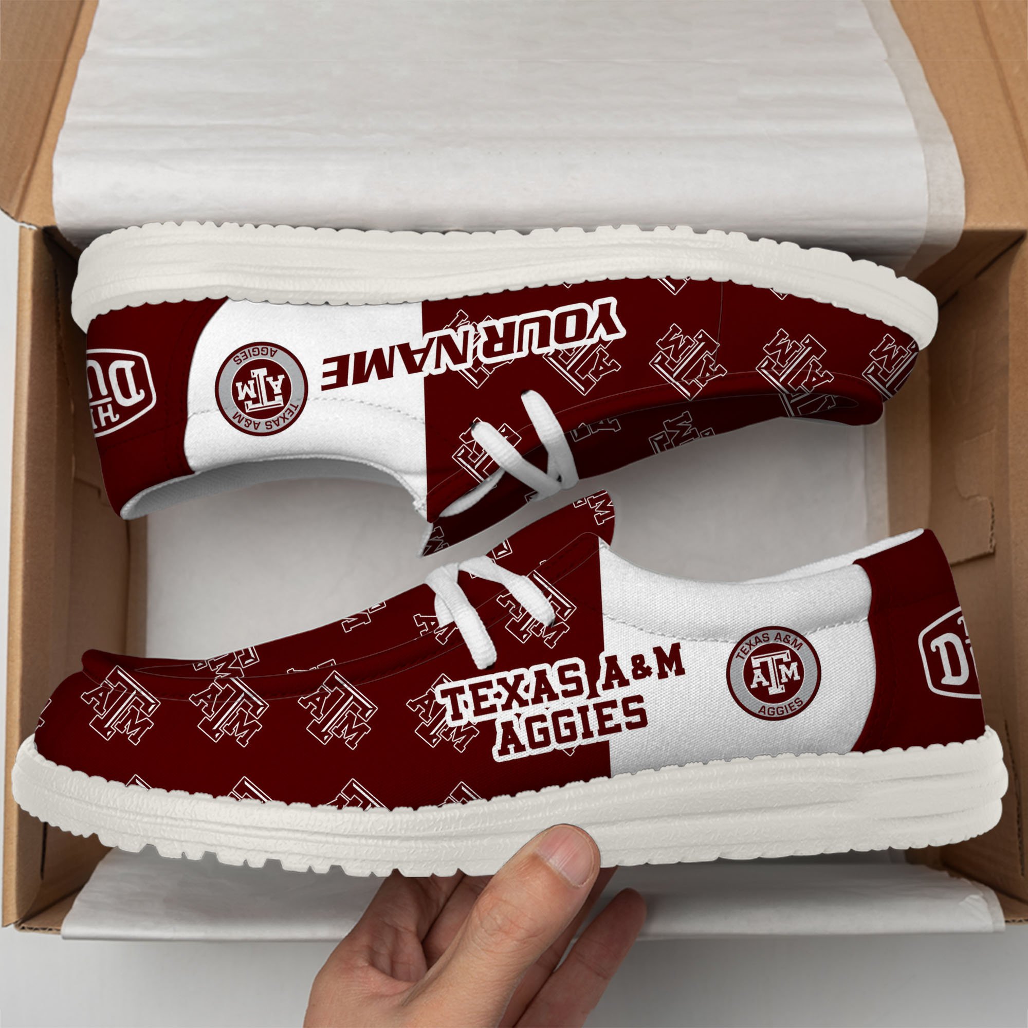 footwearelitetexas am aggies custom name hey dude shoes 9ro1c