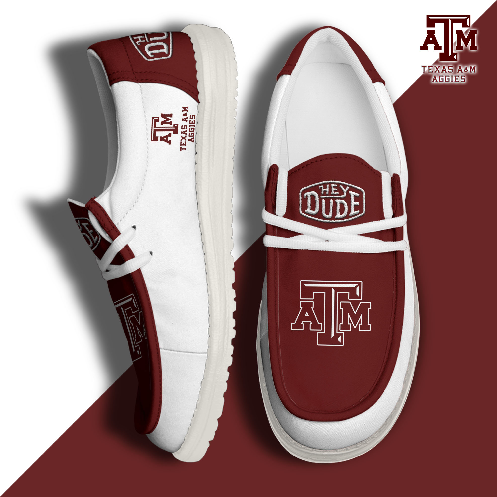 footwearelitetexas am aggies custom name hey dude shoes kujku