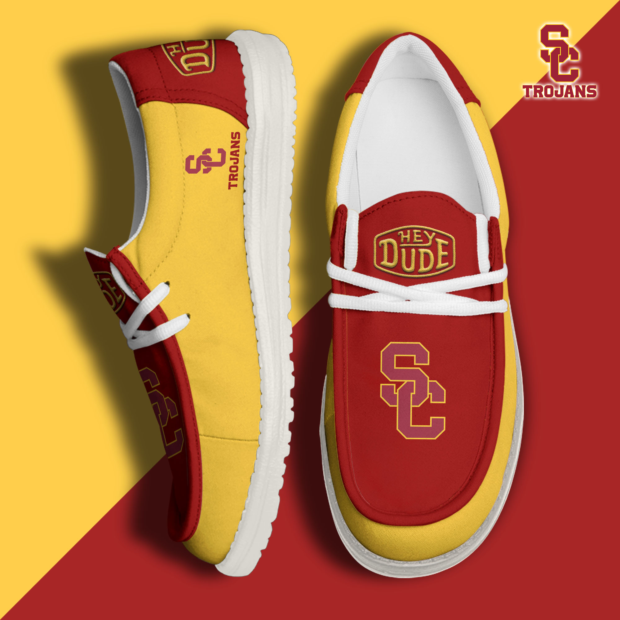 footweareliteusc trojans custom name hey dude shoes m8ghb