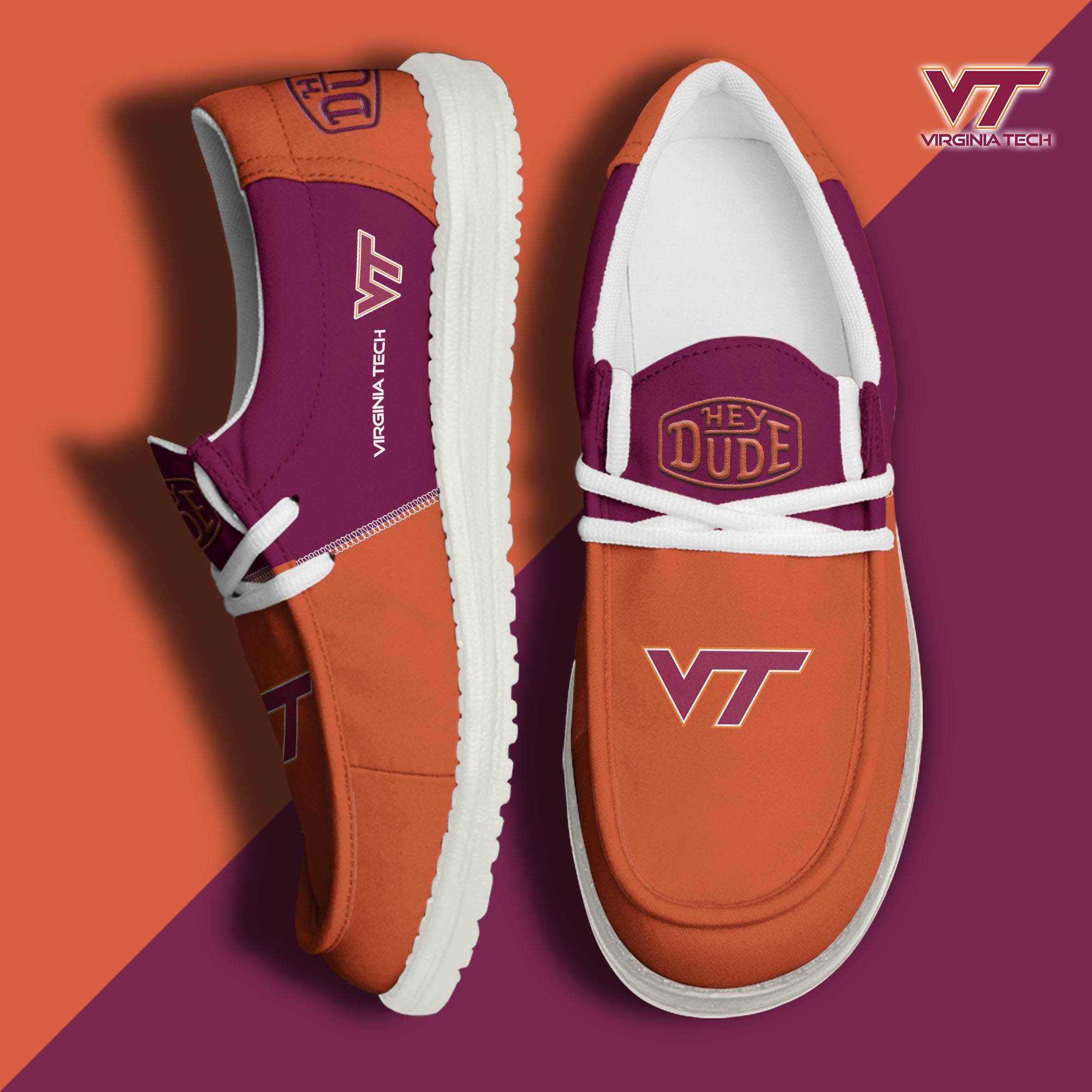 footwearelitevirginia tech hokies custom name hey dude shoes wrgel