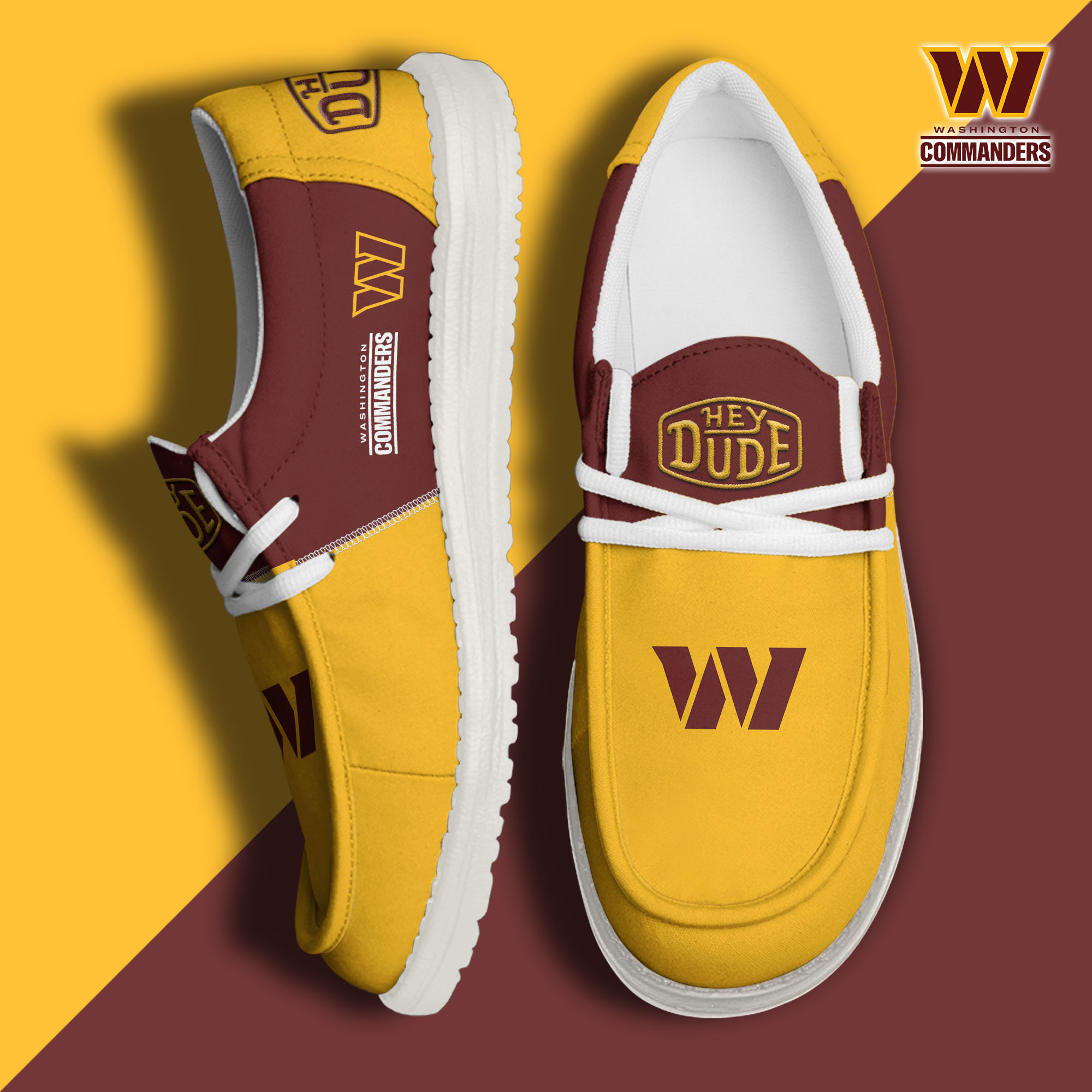 footwearelitewashington commanders custom name hey dude shoes vexmd