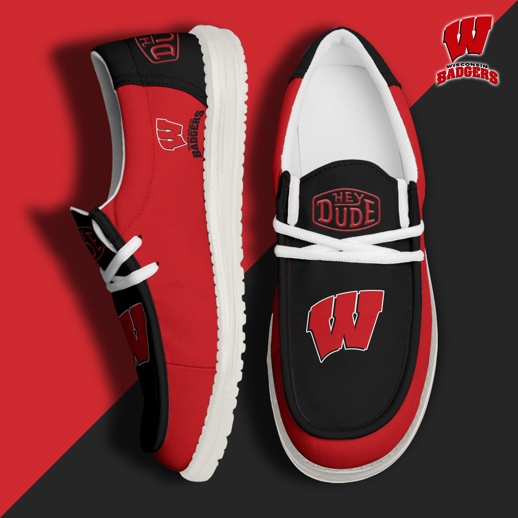 footwearelitewisconsin badgers custom name hey dude shoes rkj6c