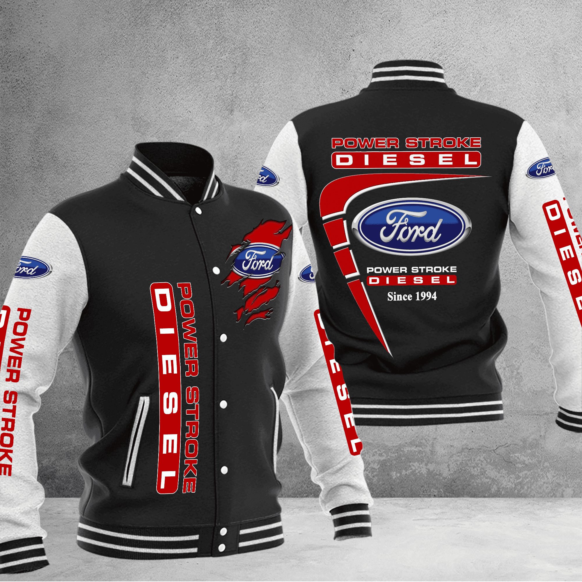 ford power stroke diesel baseball varsity jacket baseball jacket all over print up42s