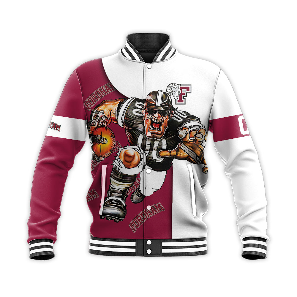 fordham rams baseball jacket button up zipper hooded all over print football go on gift for fans ncaa 5e61y