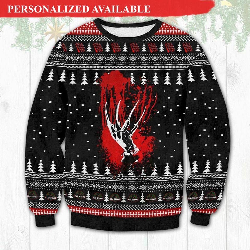 fred krueger horror christmas ugly sweater 7766