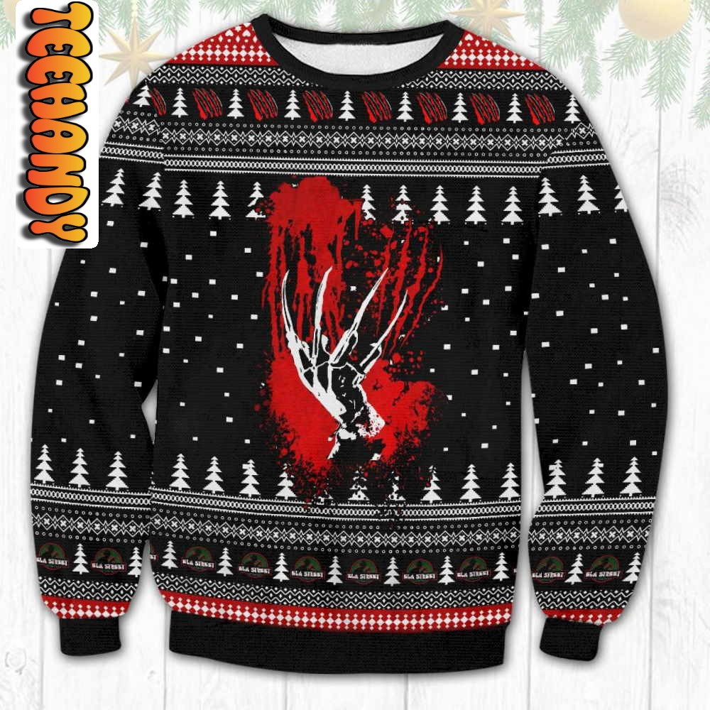 freddy krueger hand ugly christmas sweater63146