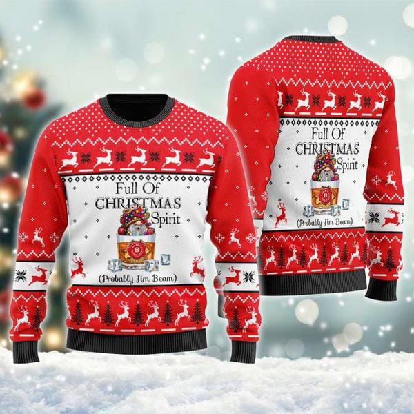 full of christmas spirit probably jim beam ugly sweater flexiquor com