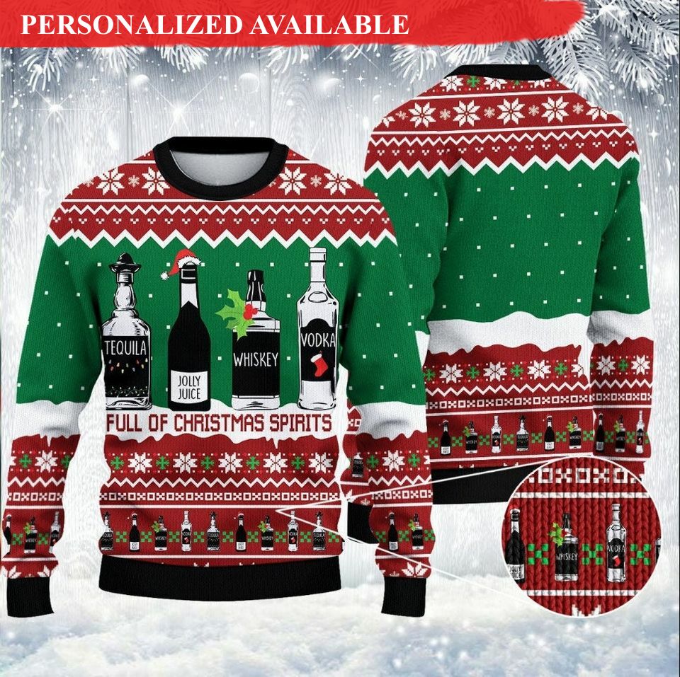 full of christmas spirit ugly 3d sweater 1609