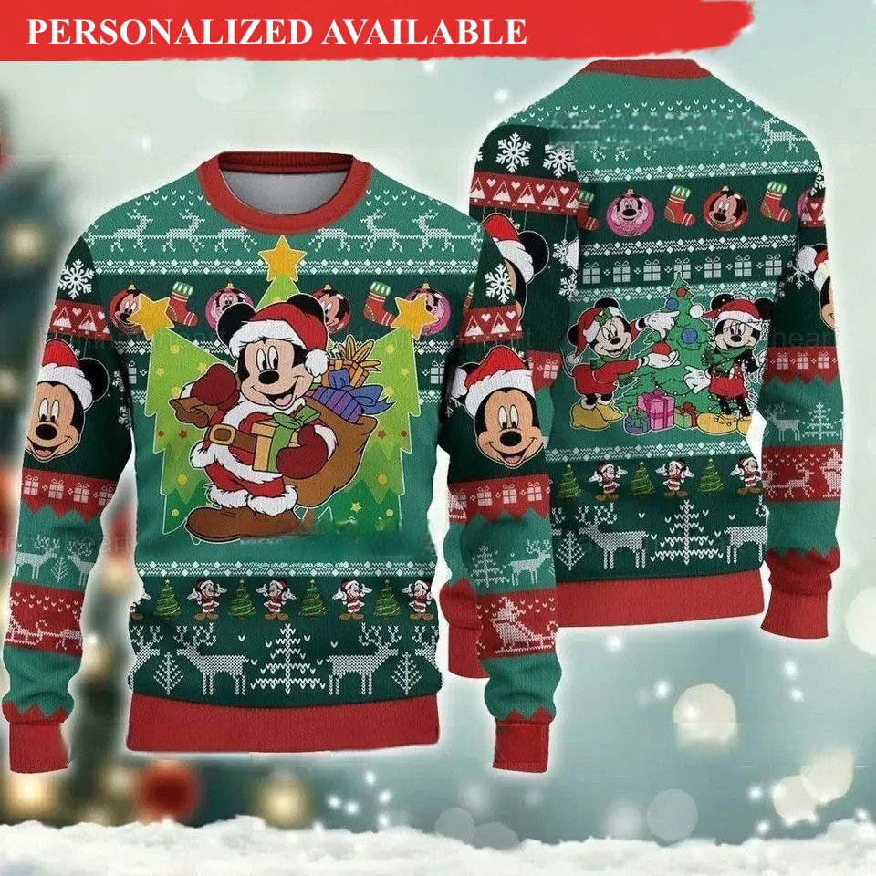 funny mouse santa ugly christmas sweater mouse couple xmas 1819