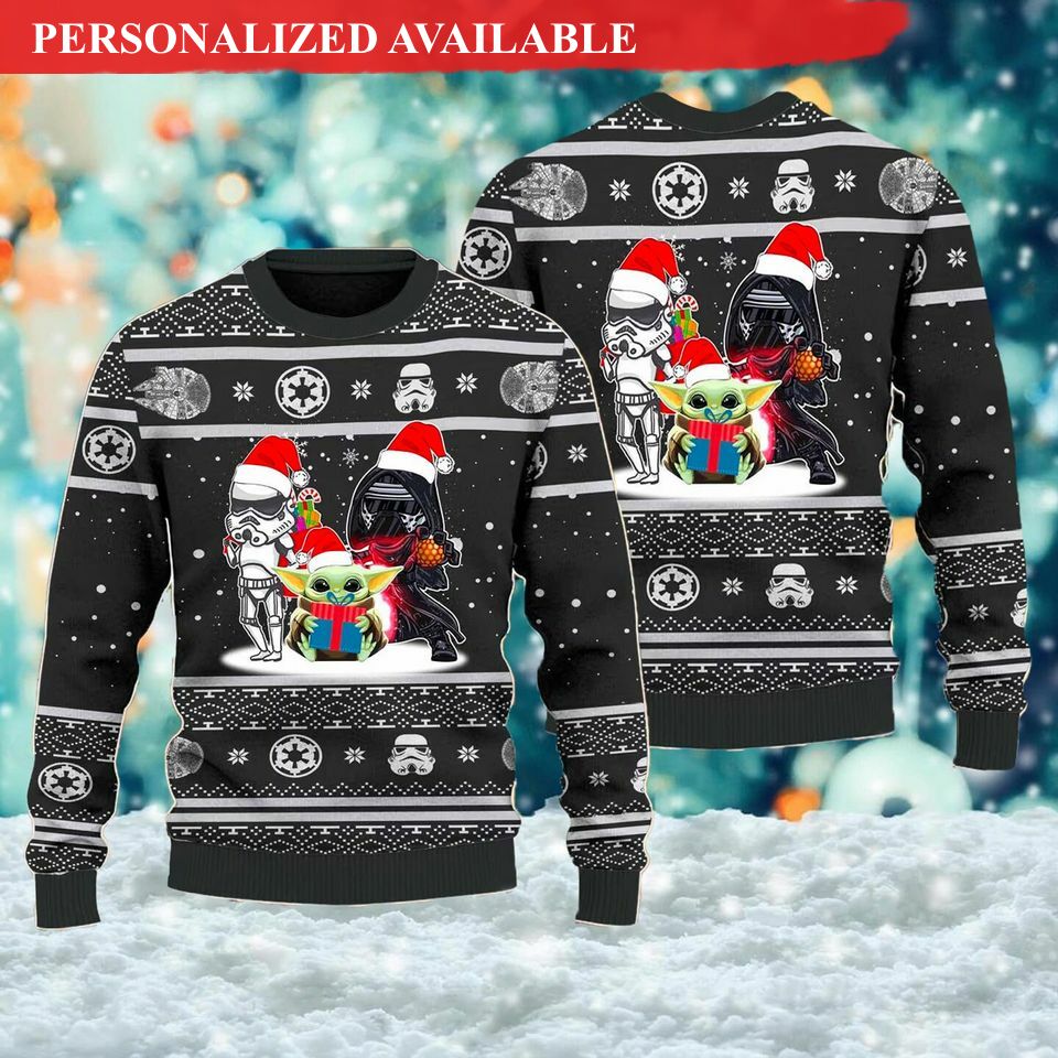 funny star family 3d ugly christmas sweater 5863