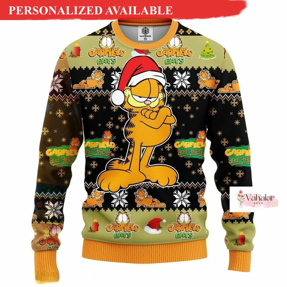 garfield cat sweater santa garfield cat sweater 7693